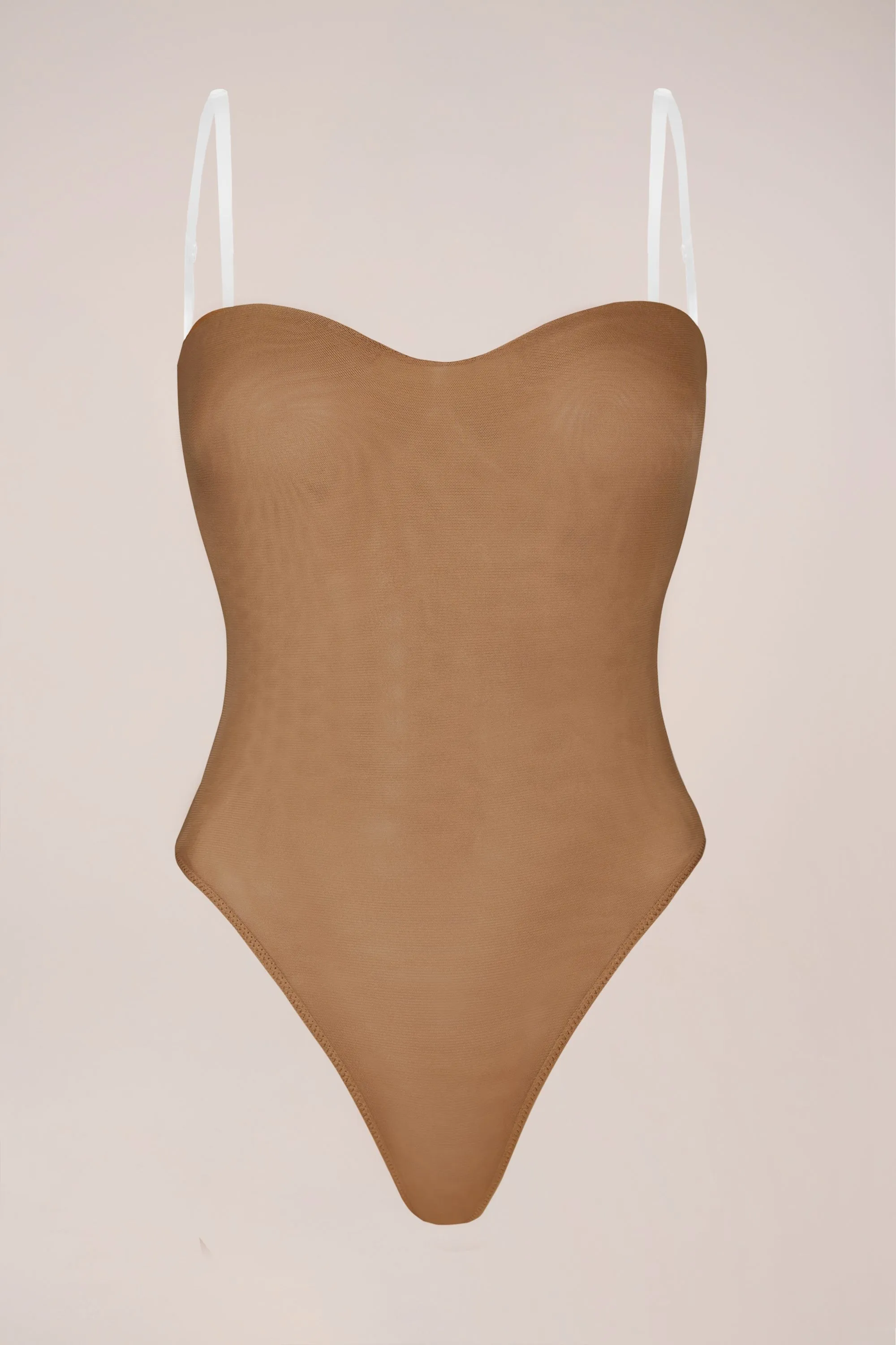 Strapless Bodysuit in Almond sold by Oh Polly