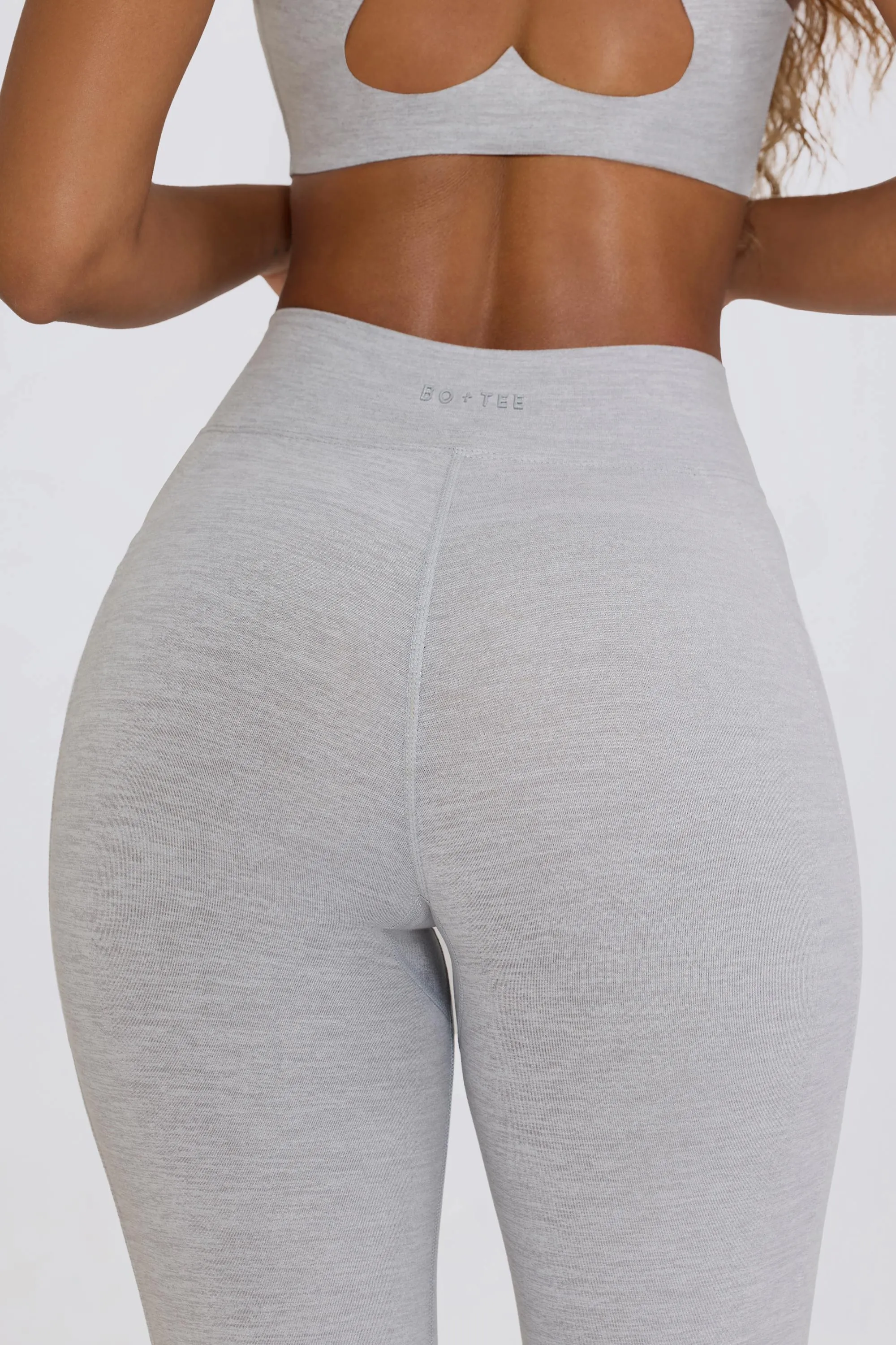 Soft Active V-Waist Pocket Flared Leggings in Grey sold by Oh Polly product image thumbnail 4