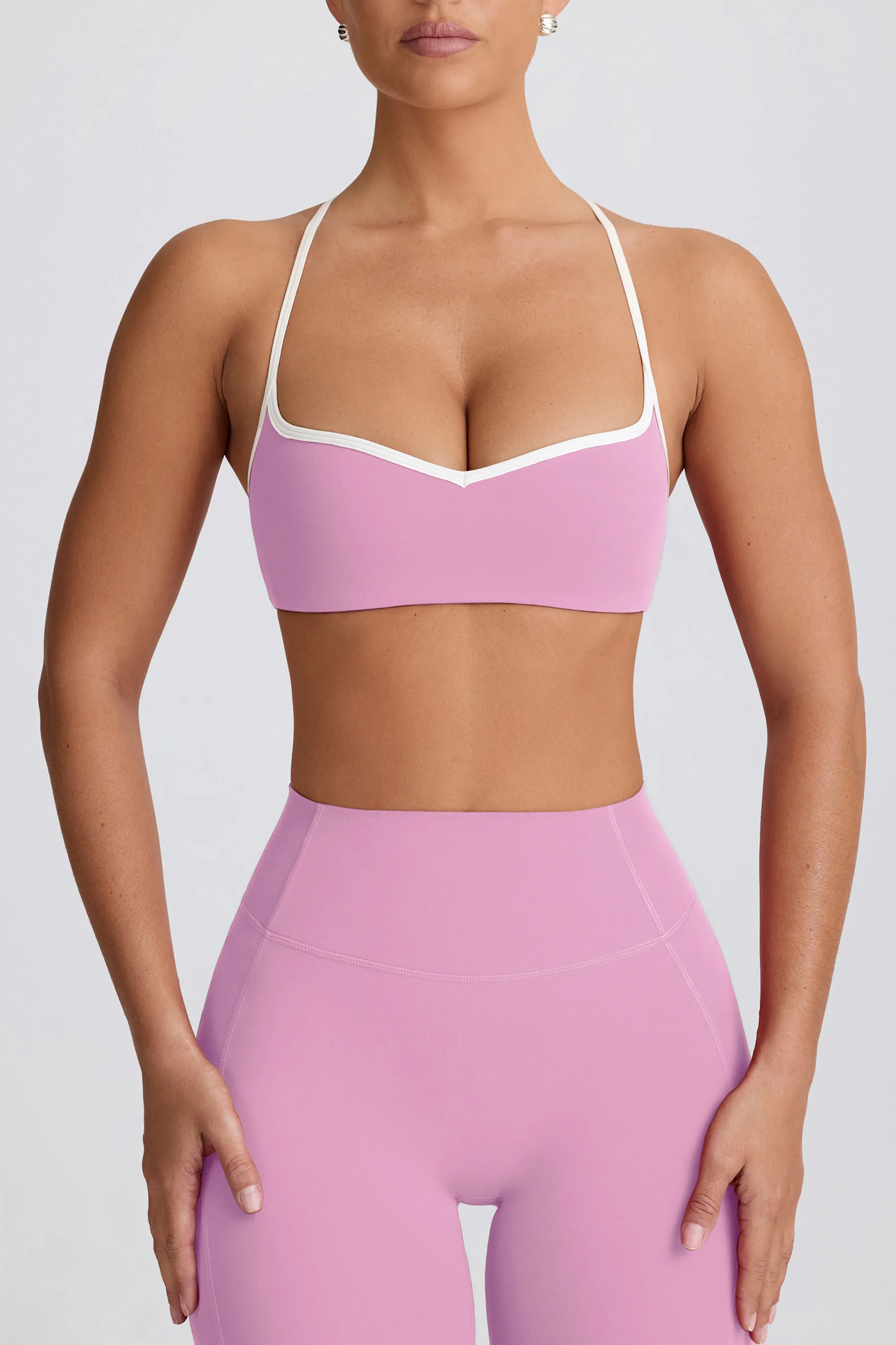 Soft Active Sweetheart-Neck Sports Bra in Dusty Pink sold by Oh Polly product image thumbnail 4