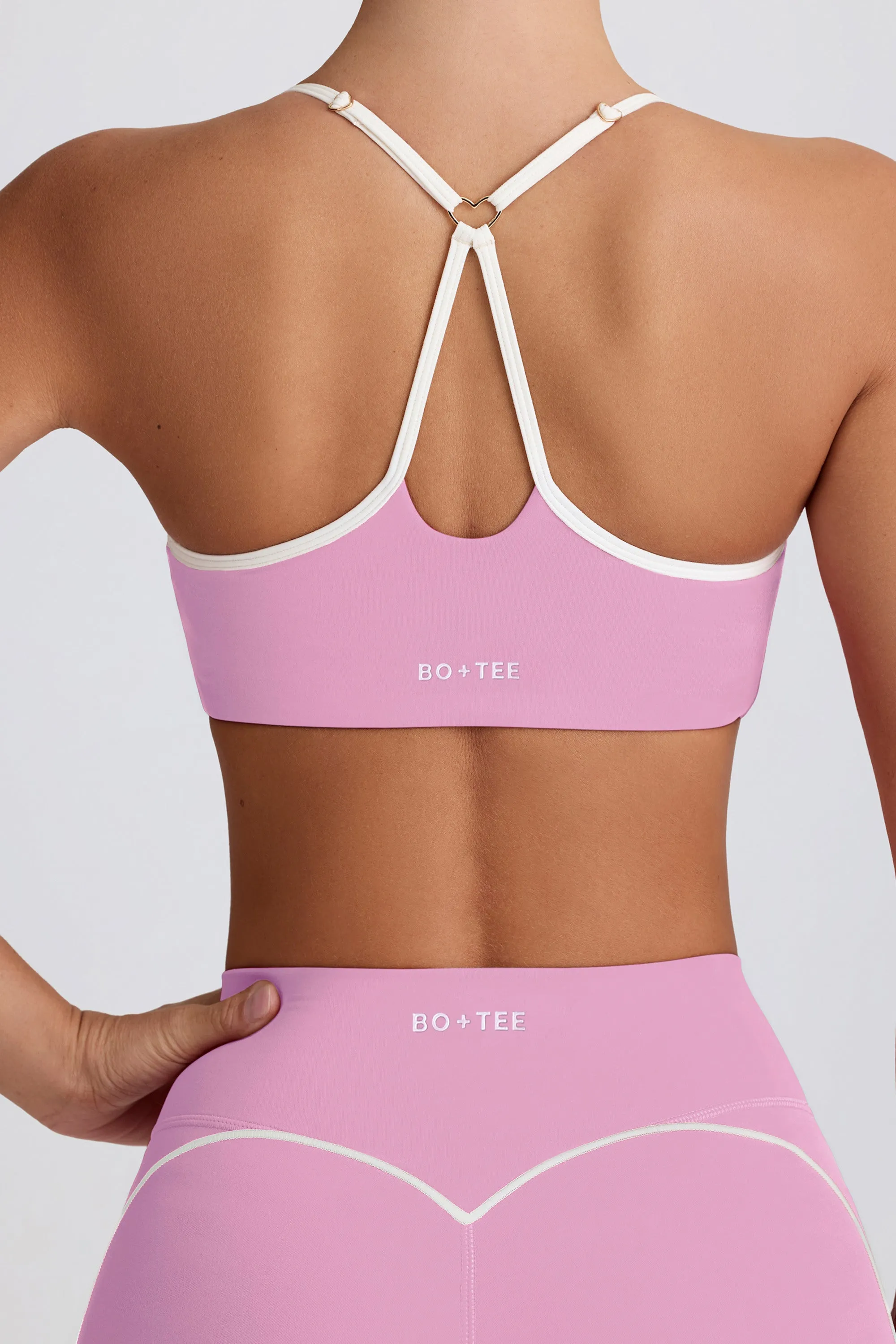 Soft Active Sweetheart-Neck Sports Bra in Dusty Pink sold by Oh Polly product image thumbnail 5