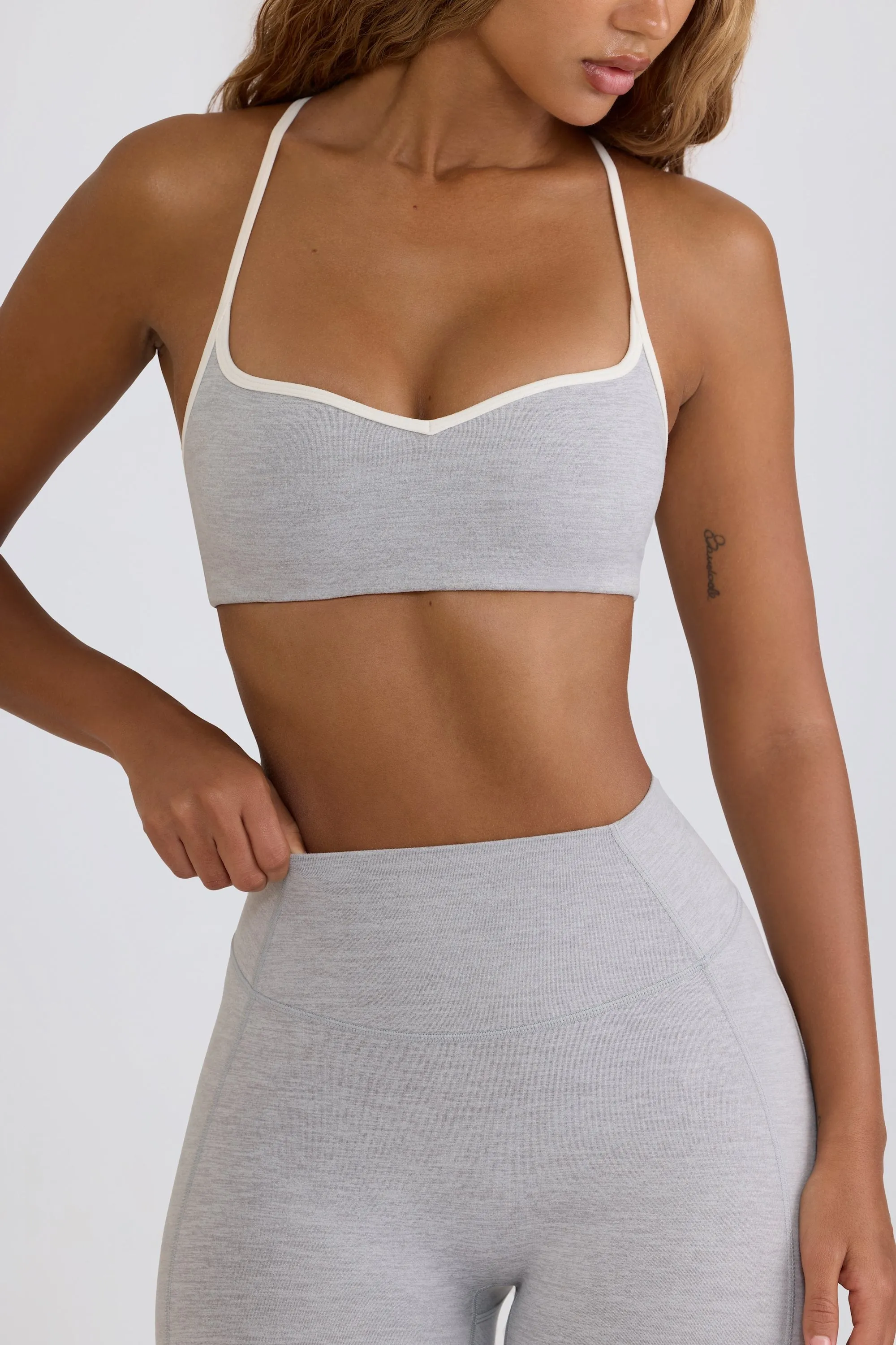 Soft Active Sweetheart-Neck Sports Bra in Grey sold by Oh Polly product image thumbnail 4