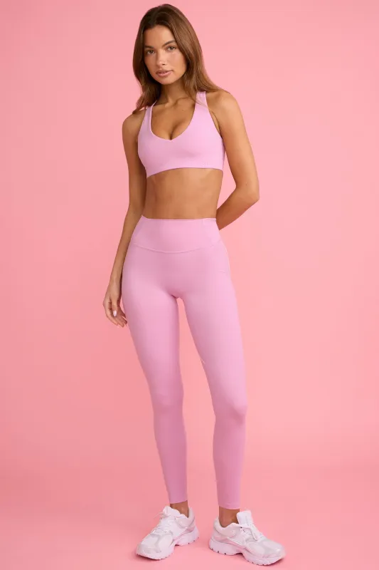 Soft Active Mid-Rise Leggings in Dusty Pink sold by Oh Polly