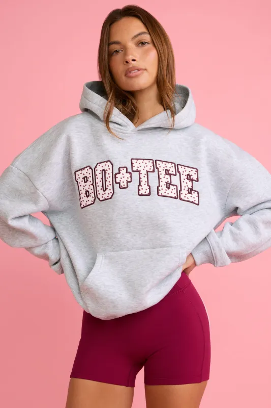 Oversized Applique Hoodie in Grey sold by Oh Polly
