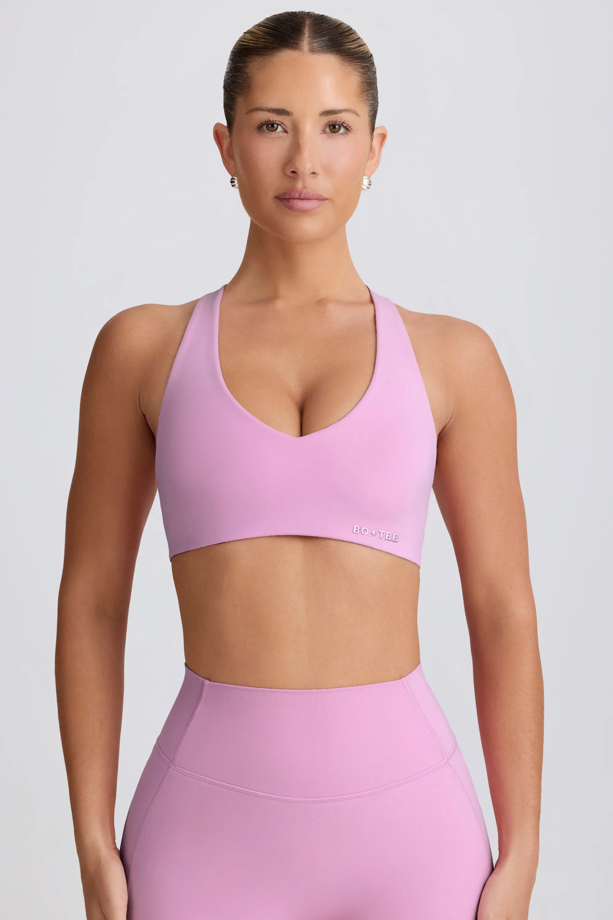 Soft Active V-Neck Sports Bra in Dusty Pink sold by Oh Polly product image thumbnail 5
