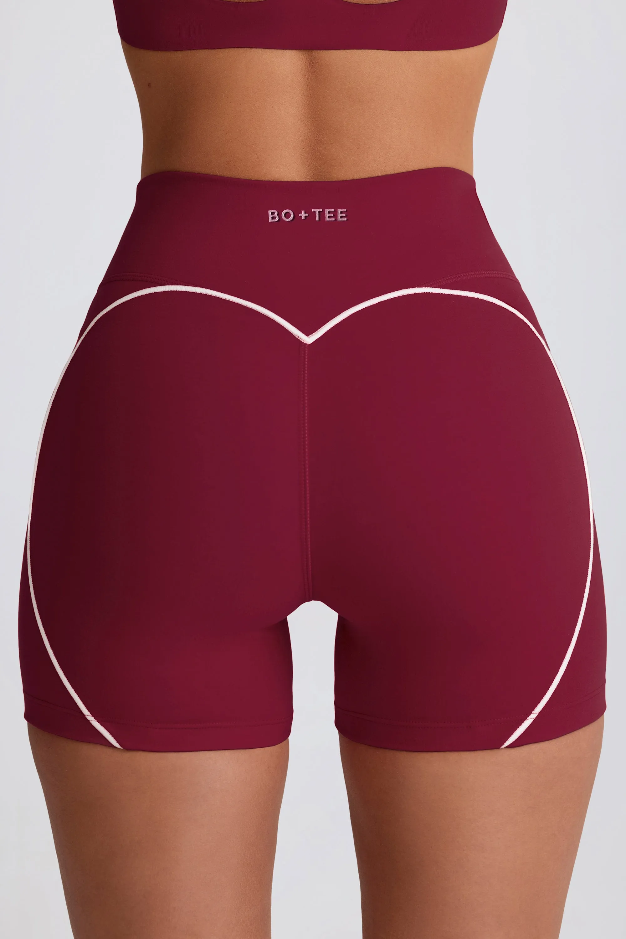 Soft Active Mini Shorts in Burgundy sold by Oh Polly product image thumbnail 4