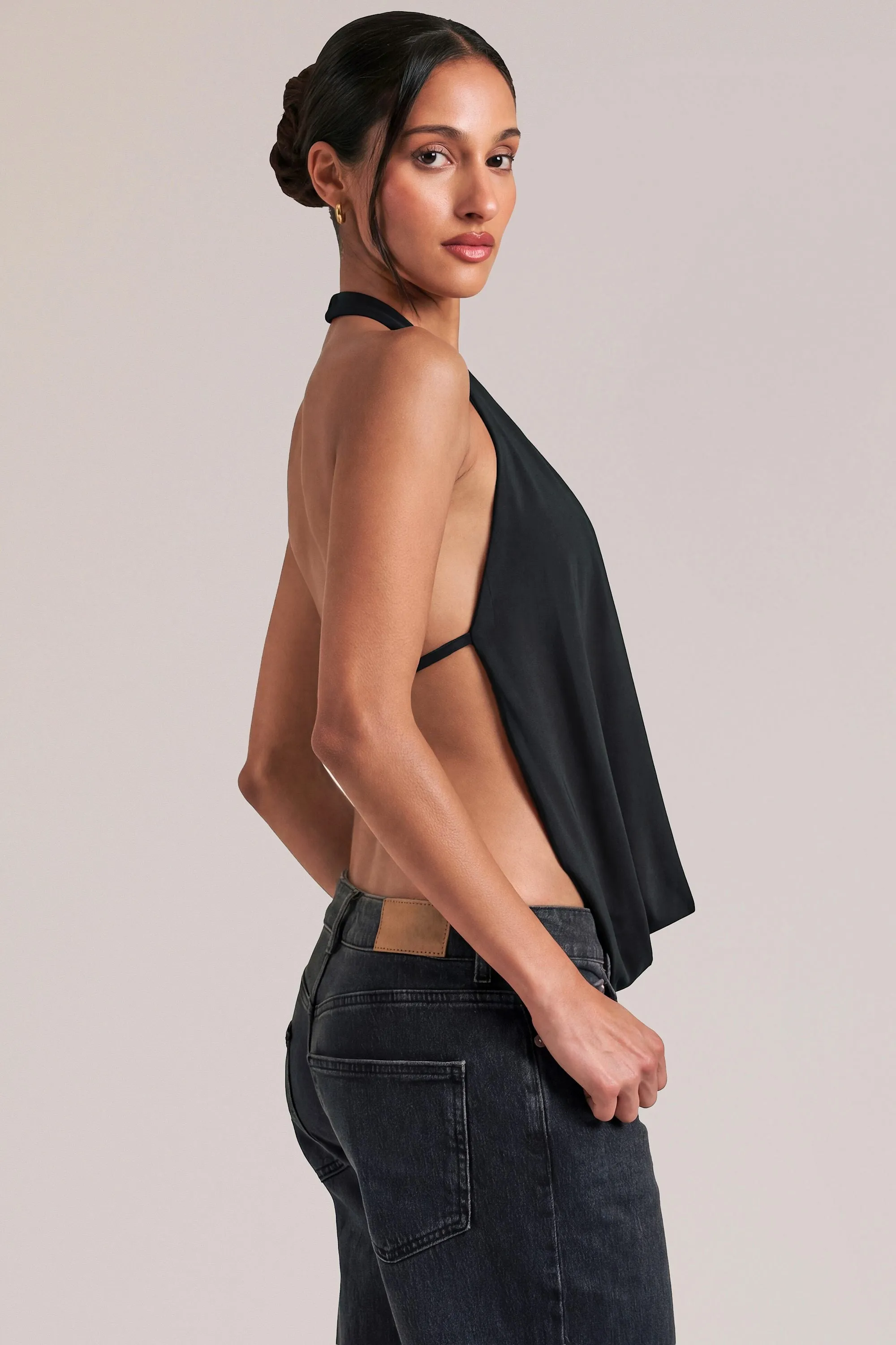 Draped Cowl Top in Black sold by Oh Polly product image thumbnail 3
