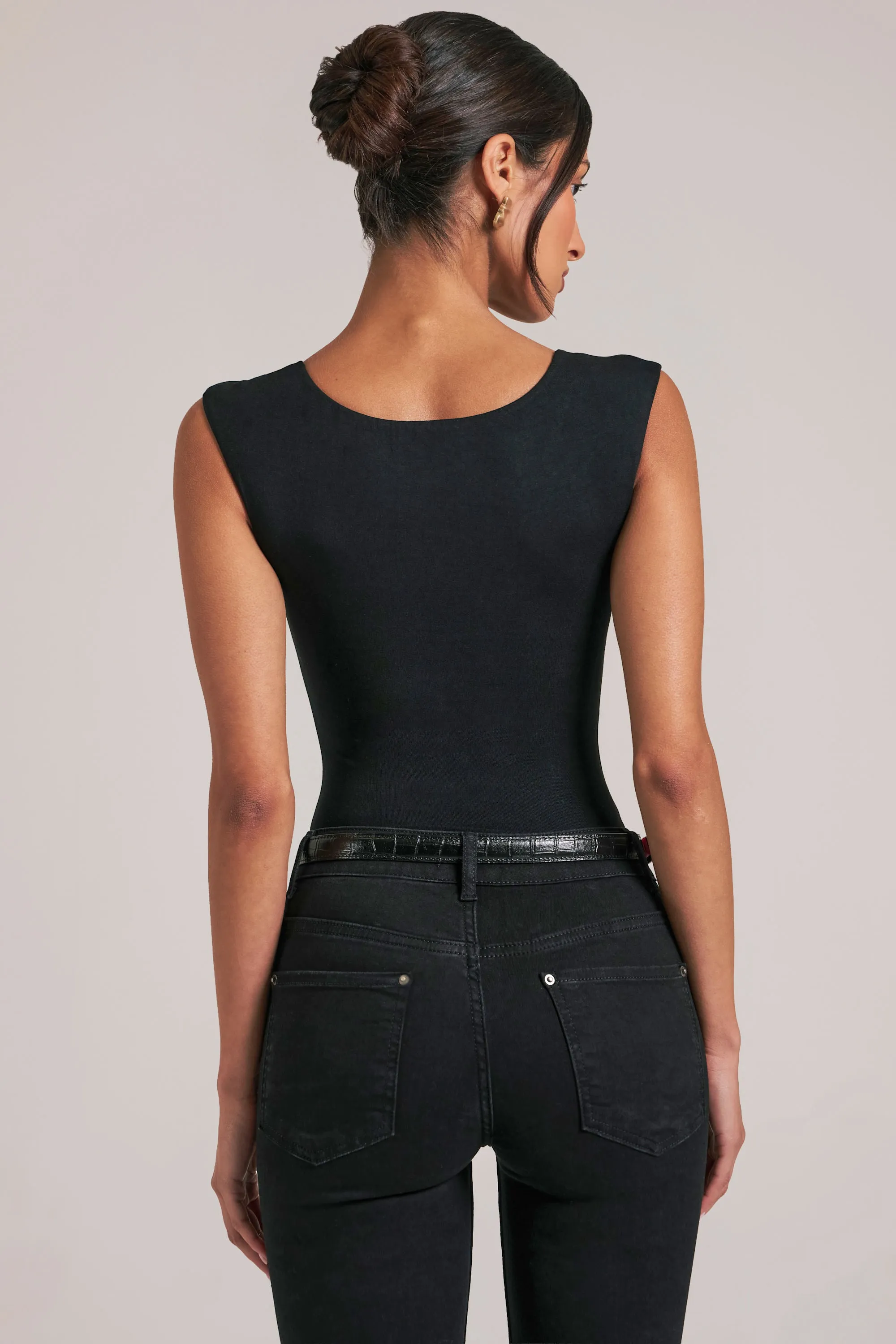 Sweetheart-Neck Bodysuit in Black sold by Oh Polly product image thumbnail 2