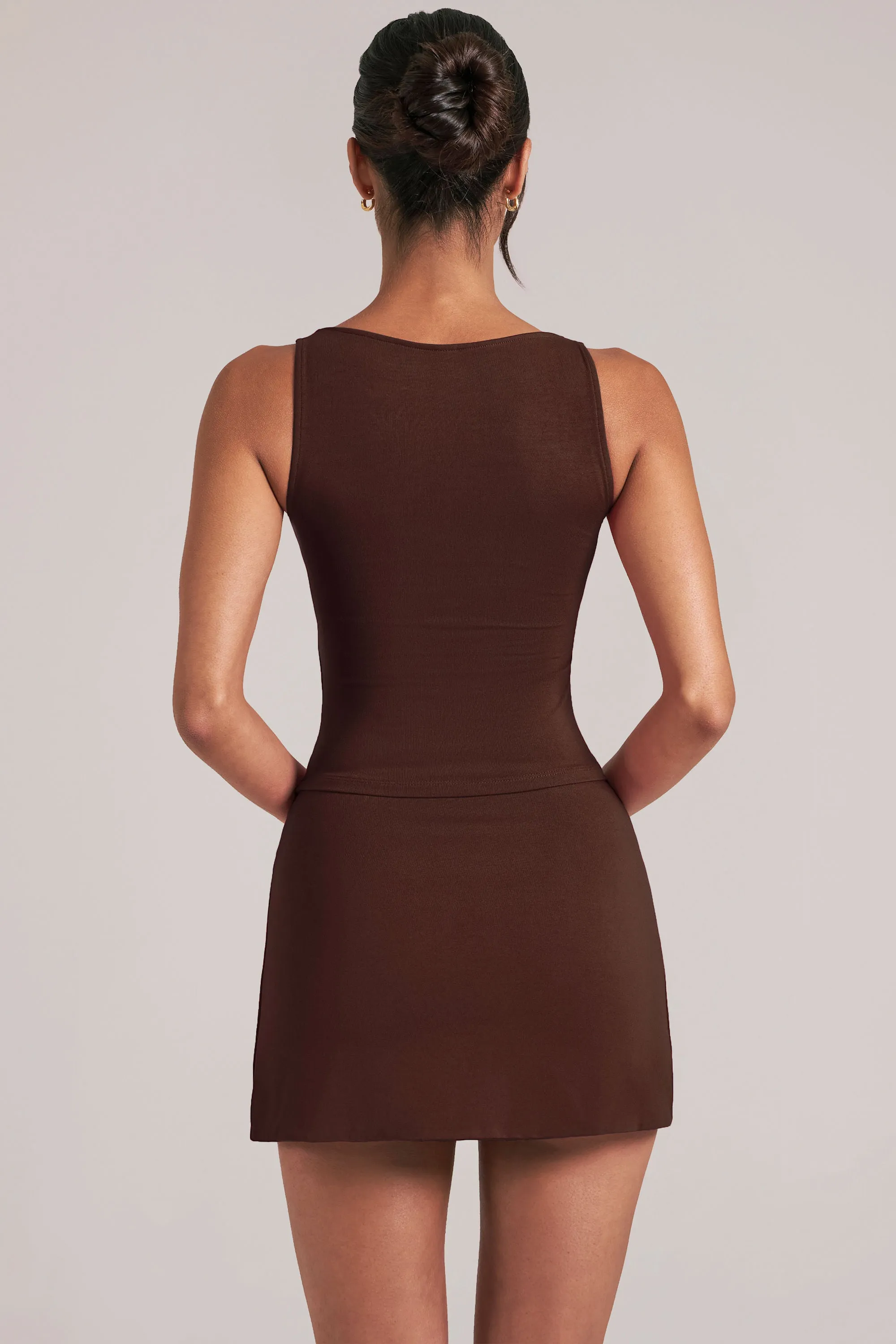 Square-Neck Top in Chocolate Brown sold by Oh Polly product image thumbnail 2