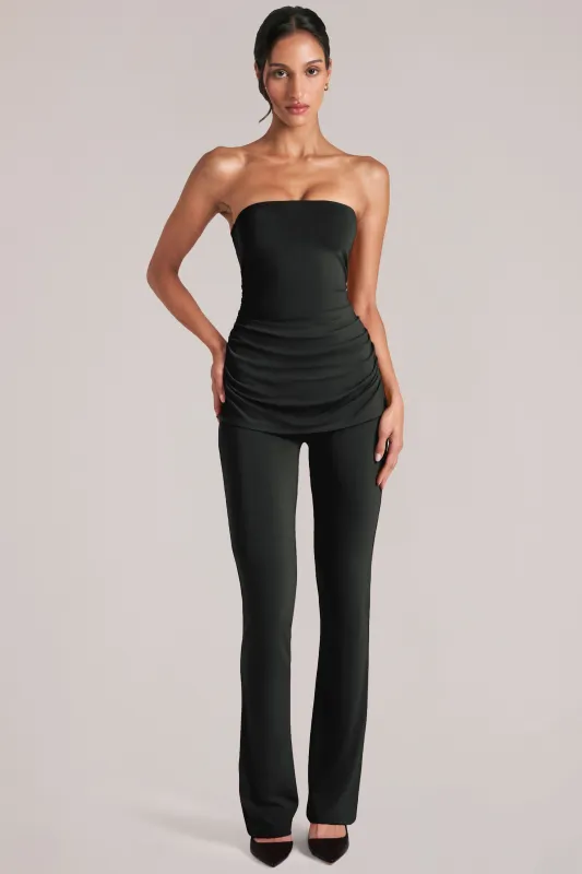 Mid-Rise Fitted Trousers in Black sold by Oh Polly