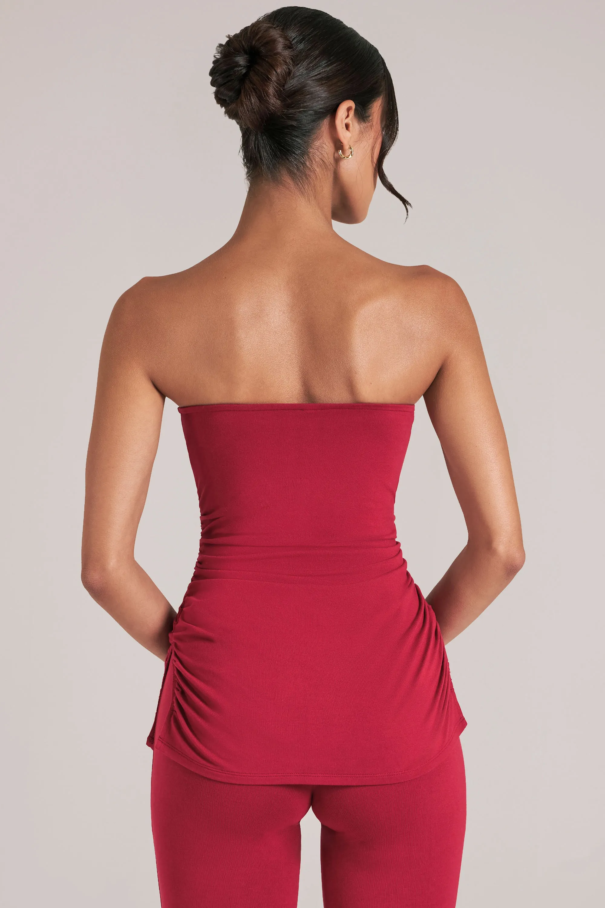 Bandeau Longline Top in Cherry Red sold by Oh Polly product image thumbnail 2
