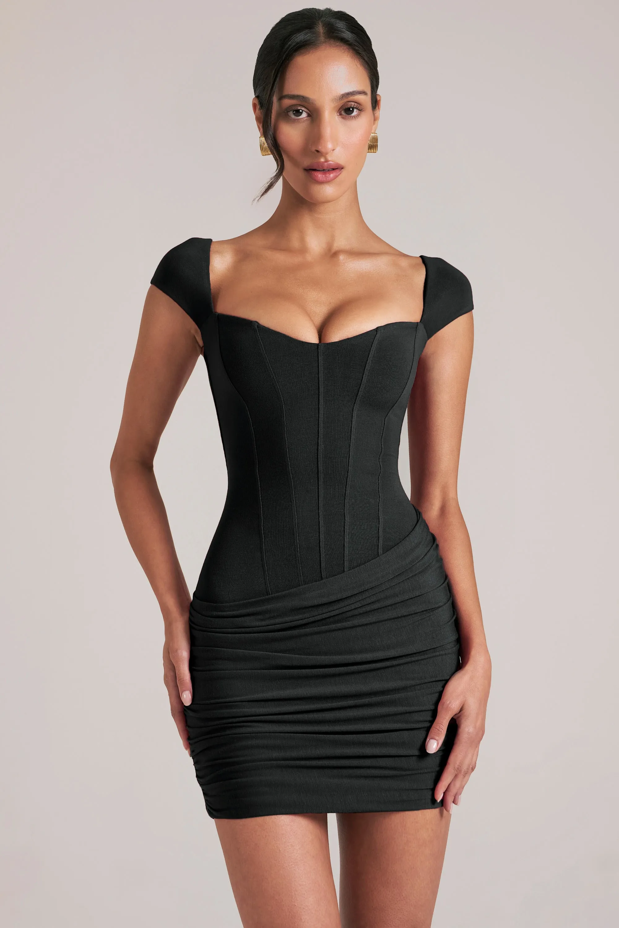 Sweetheart Neckline Mini Dress in Black sold by Oh Polly