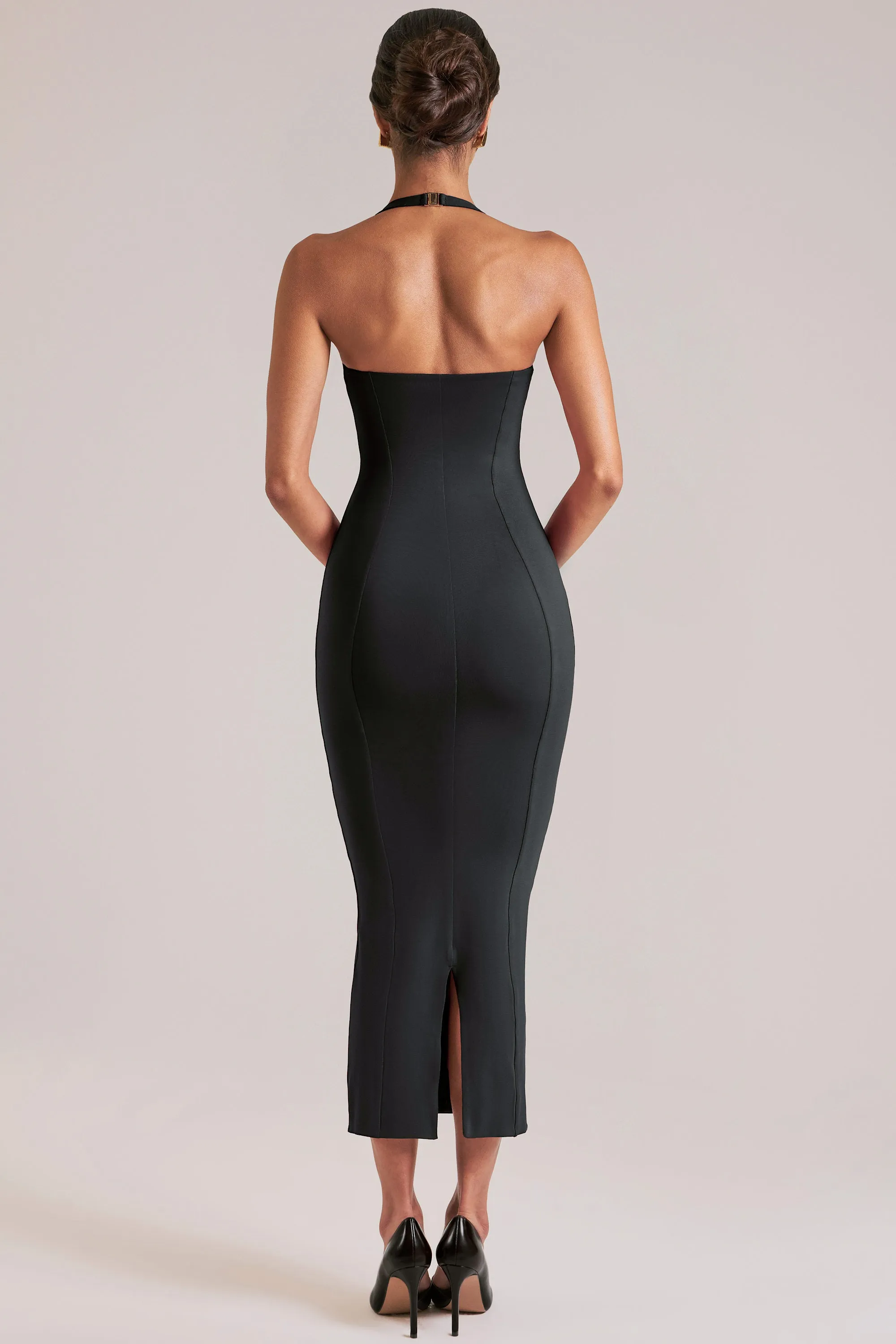 Halterneck Midaxi Dress in Black sold by Oh Polly product image thumbnail 2