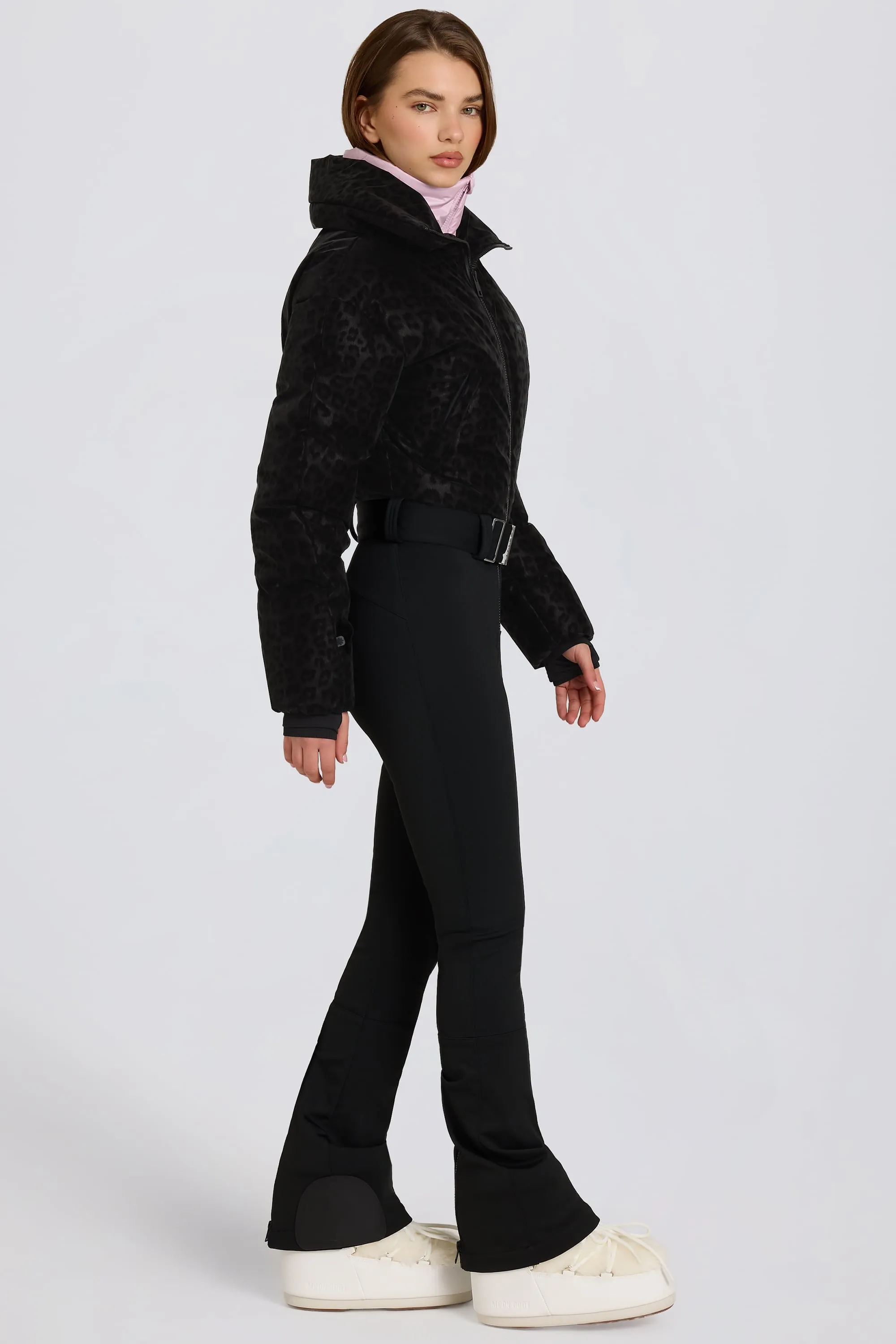 Waterproof Belted Layered Ski Suit in Black Leopard sold by Oh Polly product image thumbnail 3