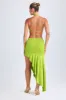 Asymmetric Cut-Out Halterneck Midaxi Dress in Lime Green sold by Oh Polly
