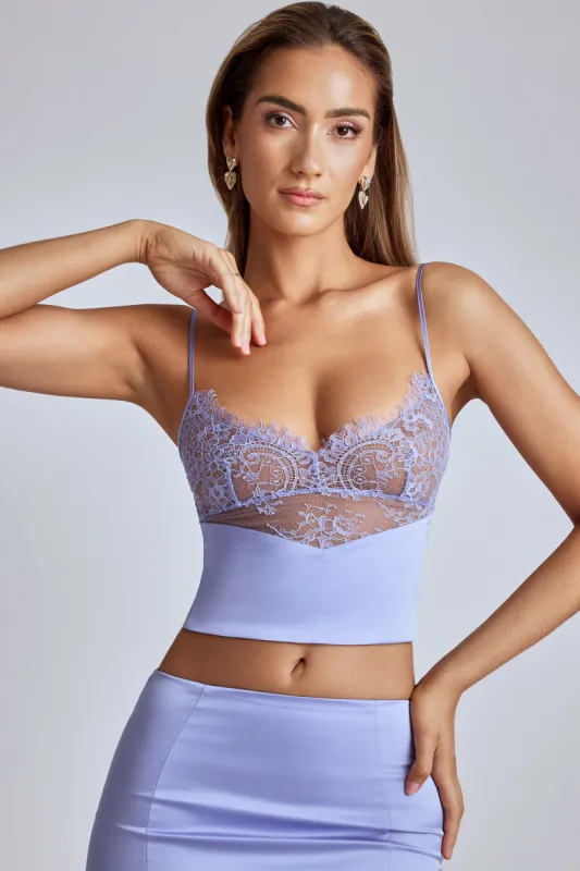 Lace Panel Cami Top in Blue Lavender sold by Oh Polly