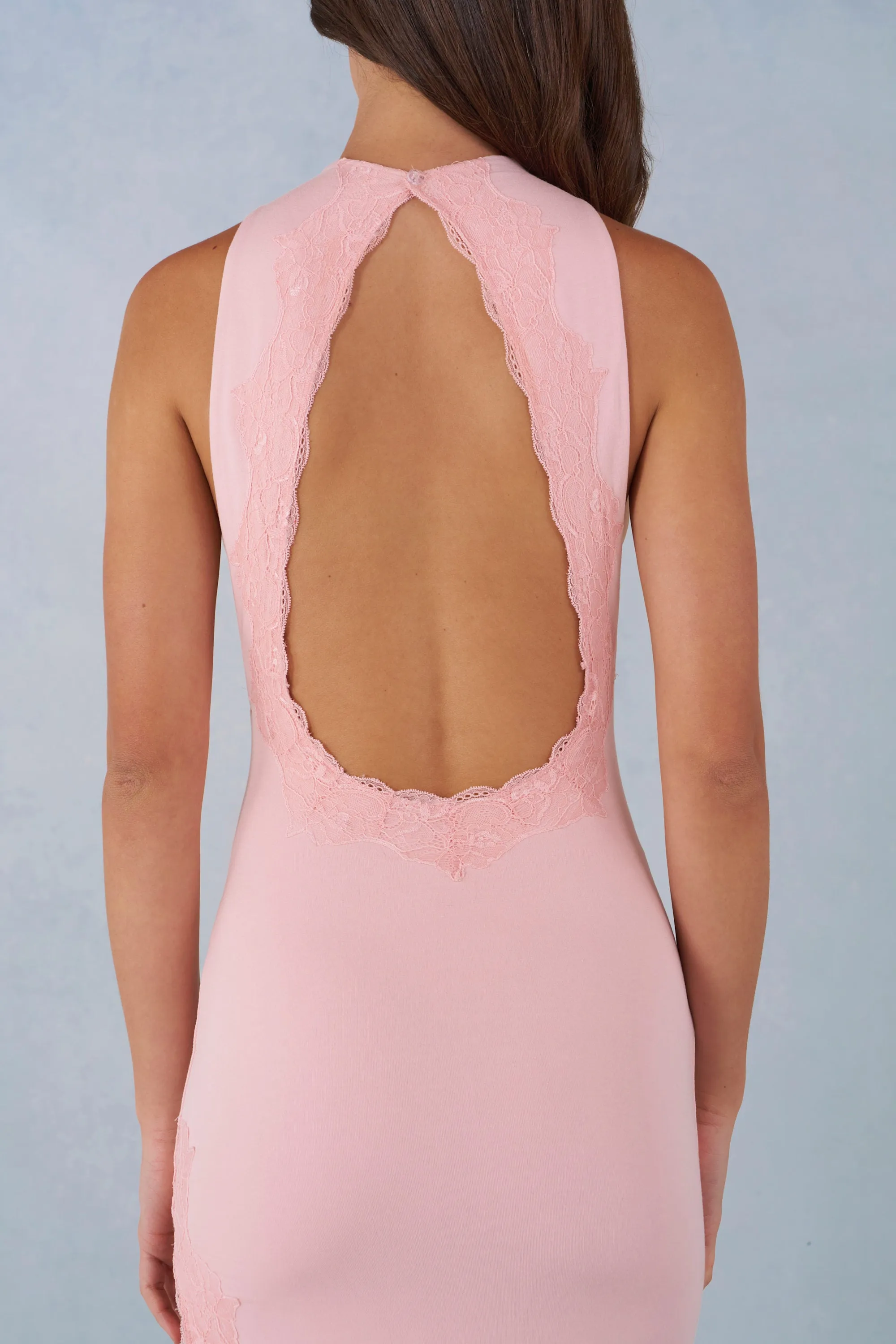 Modal Halterneck Maxi Dress in Blush Pink sold by Oh Polly product image thumbnail 5