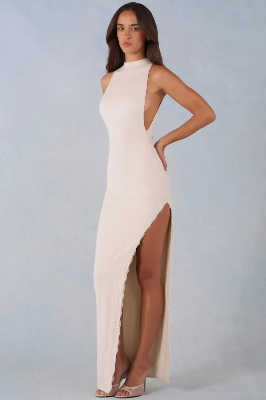Modal Halterneck Maxi Dress in Ivory sold by Oh Polly