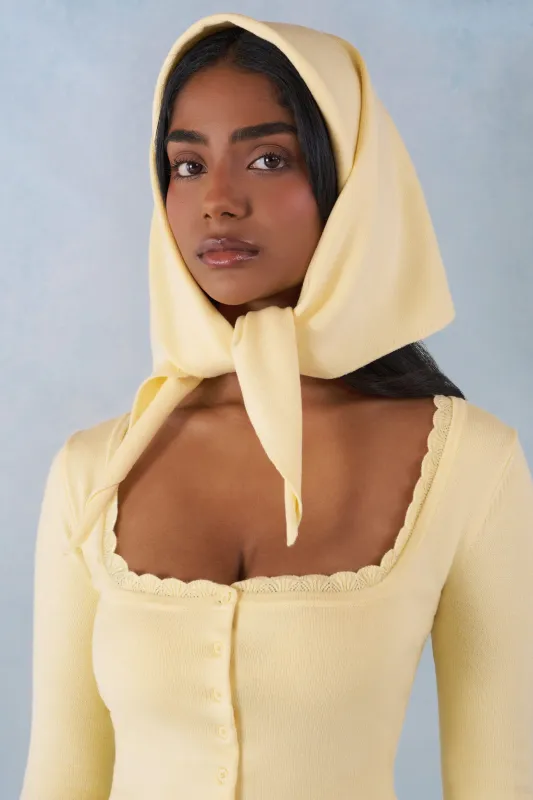 Knit Headscarf in Butter Yellow made by Oh Polly