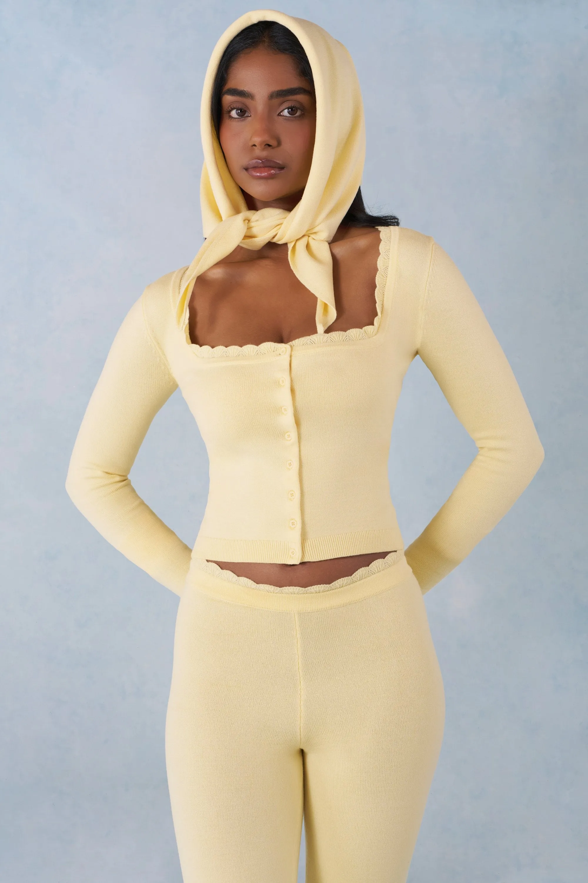 Knit Long-Sleeve Cardigan in Butter Yellow sold by Oh Polly product image thumbnail 5