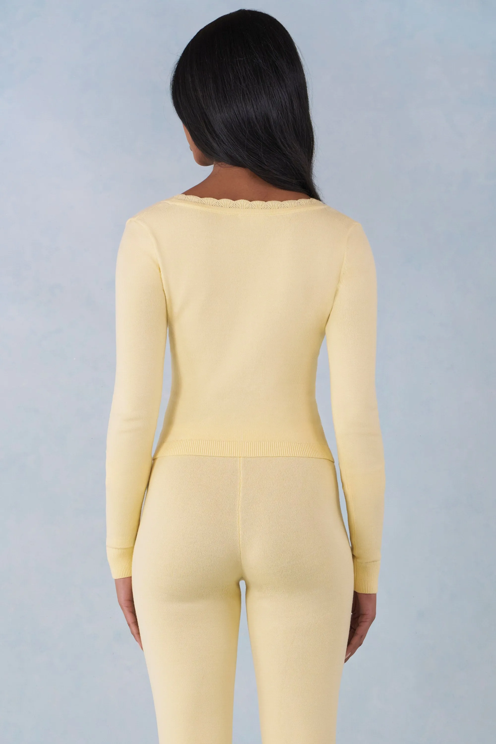 Knit Long-Sleeve Cardigan in Butter Yellow sold by Oh Polly product image thumbnail 3