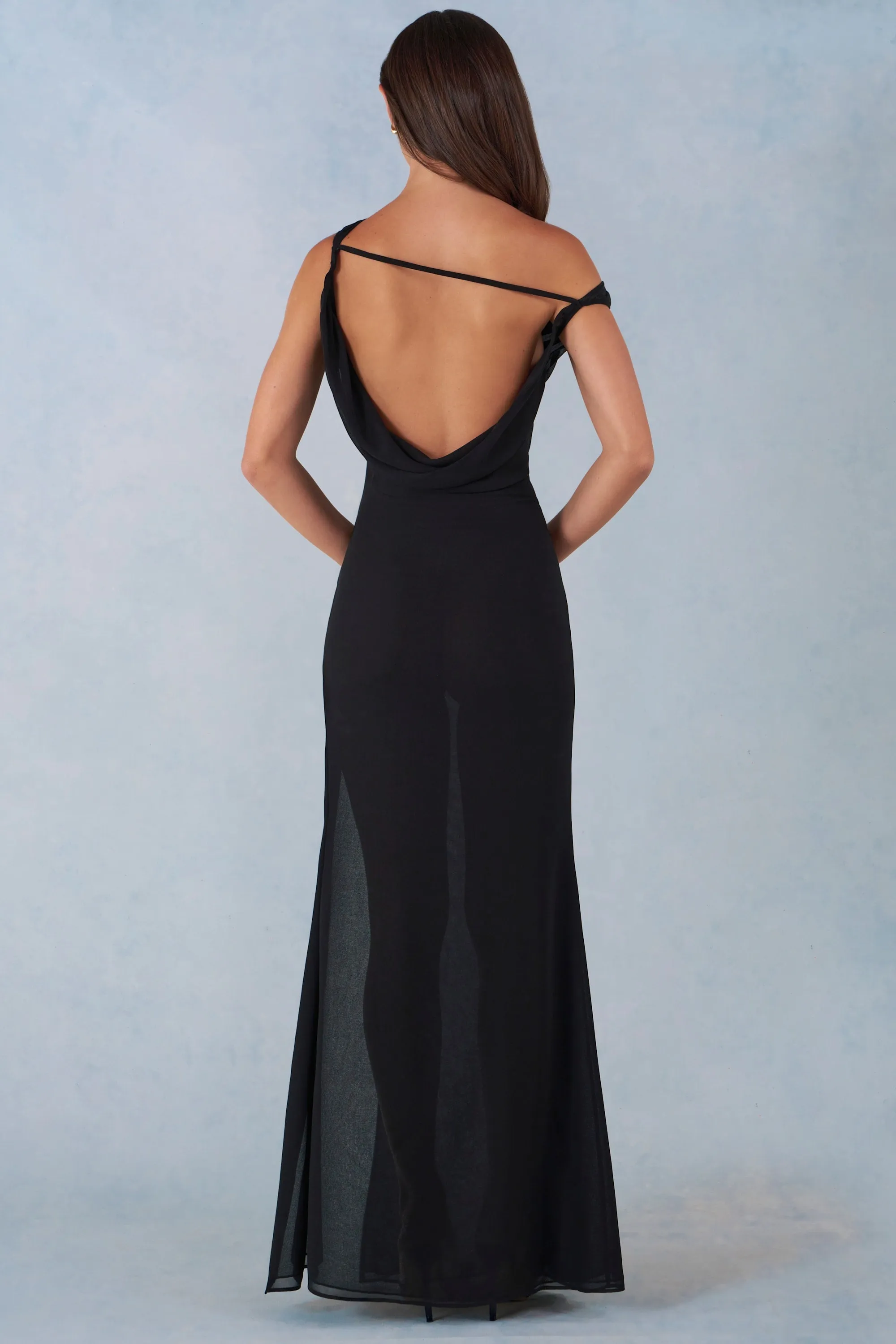 One-Shoulder Maxi Dress in Black sold by Oh Polly product image thumbnail 4