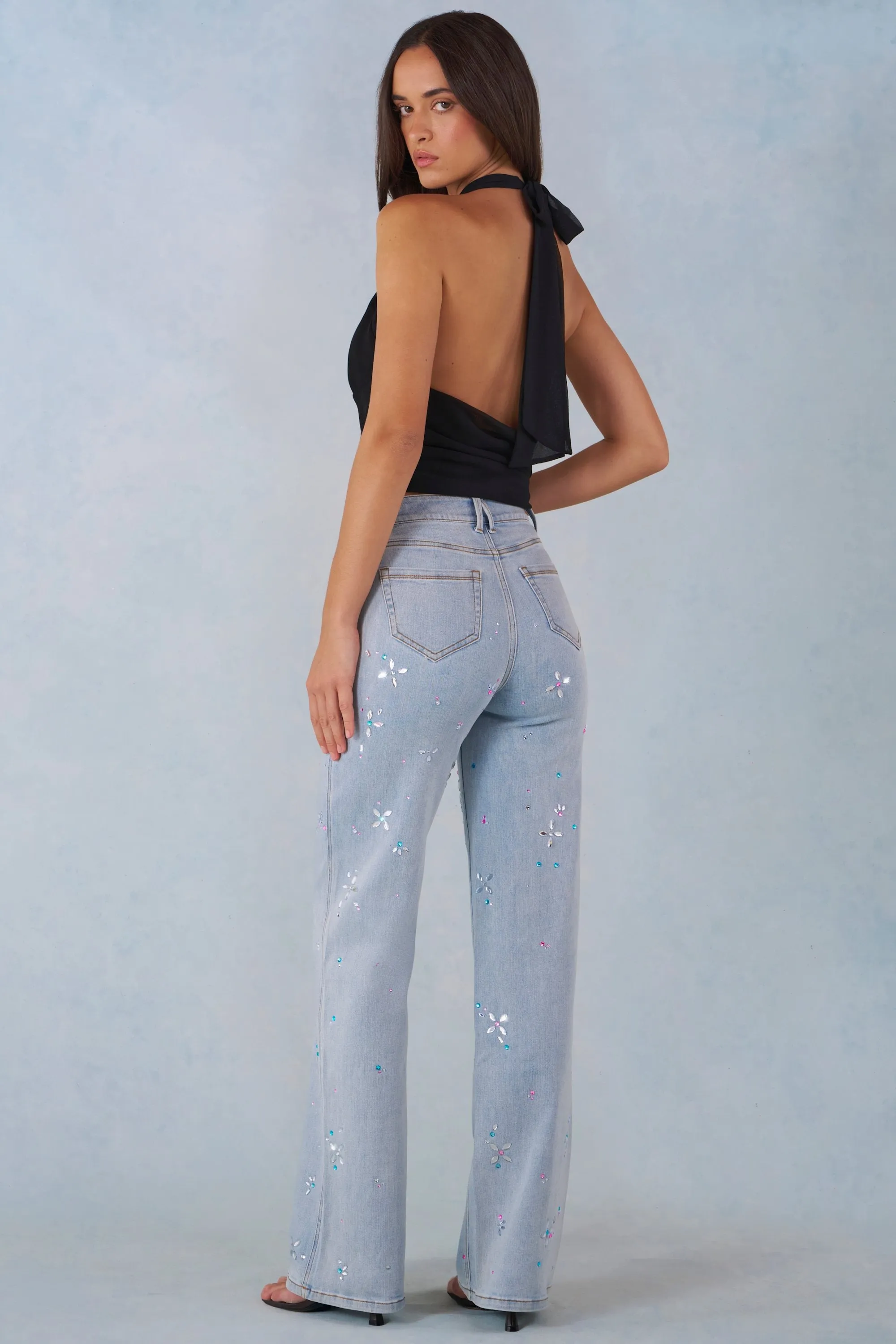 Mid-Rise Straight-Leg Jeans in Light Denim sold by Oh Polly product image thumbnail 5