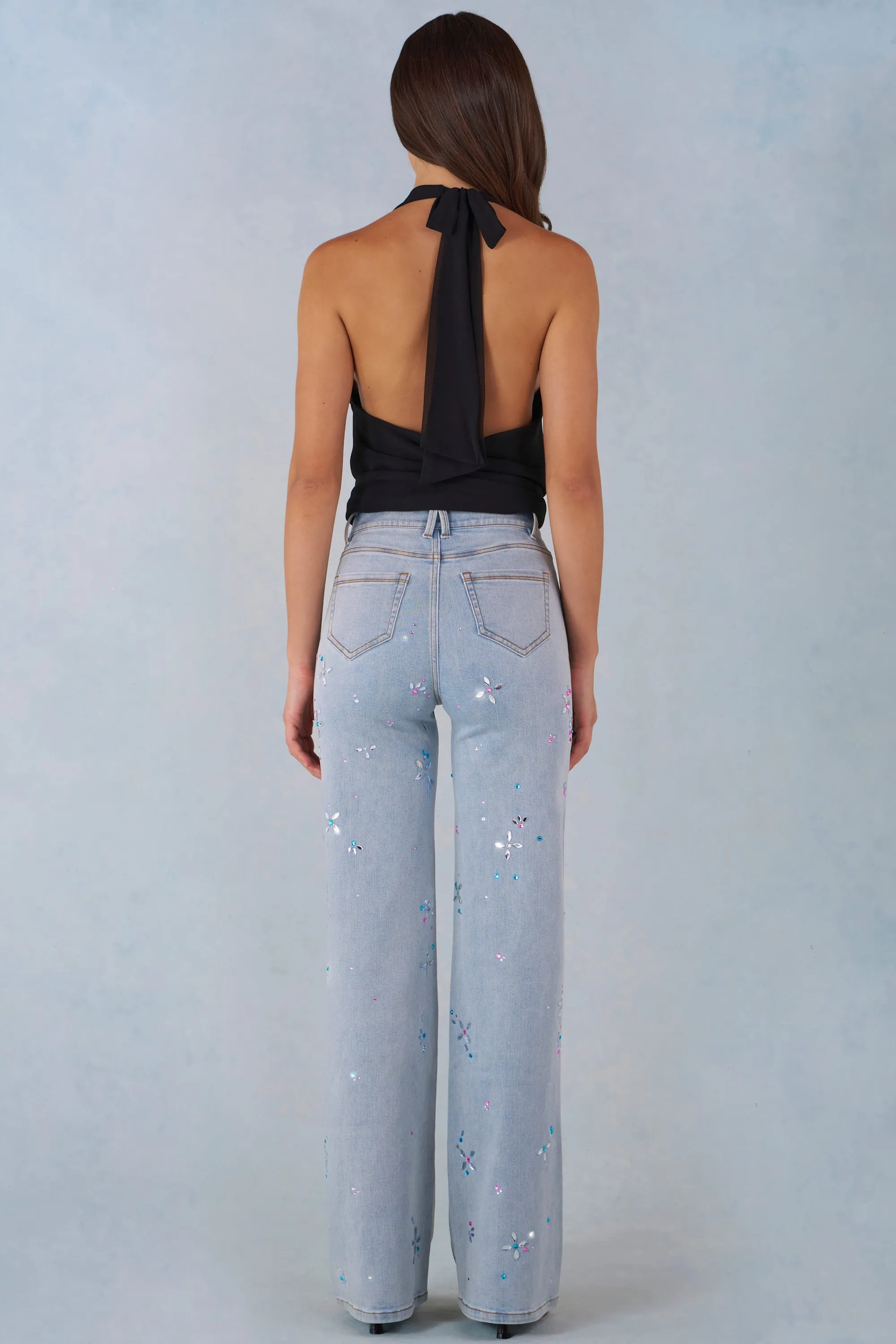Mid-Rise Straight-Leg Jeans in Light Denim sold by Oh Polly product image thumbnail 3