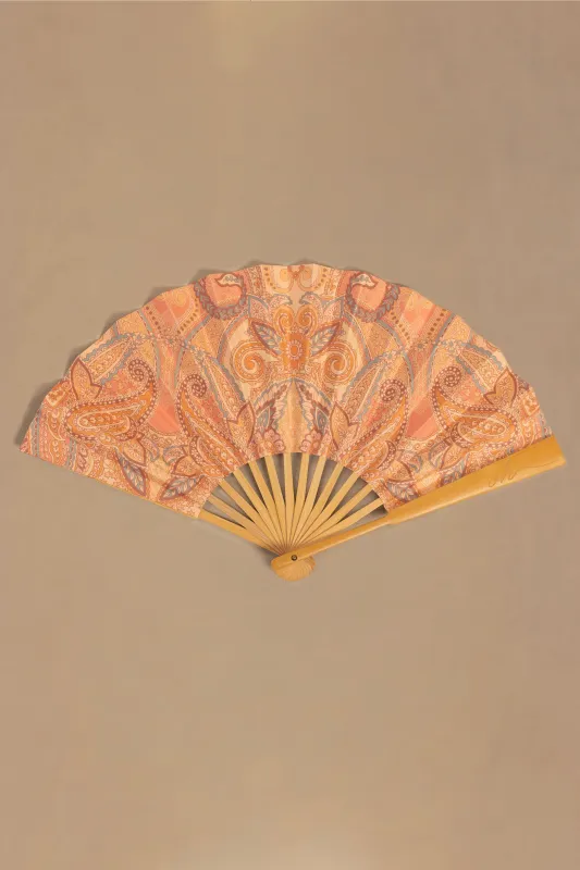 Folding Hand Fan in Paisley Print made by Oh Polly