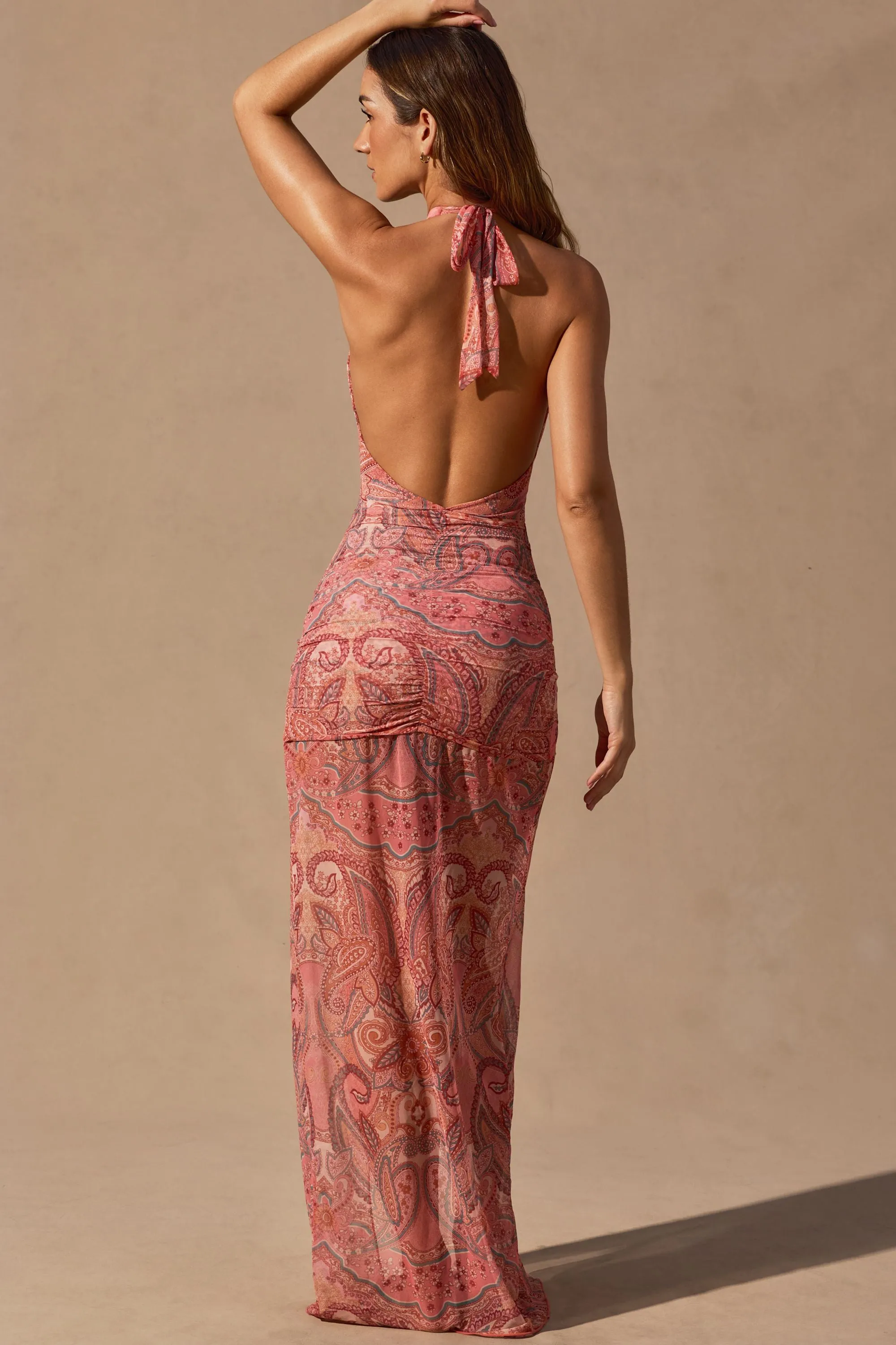 Cut-Out Halterneck Maxi Dress in Paisley Print sold by Oh Polly product image thumbnail 2