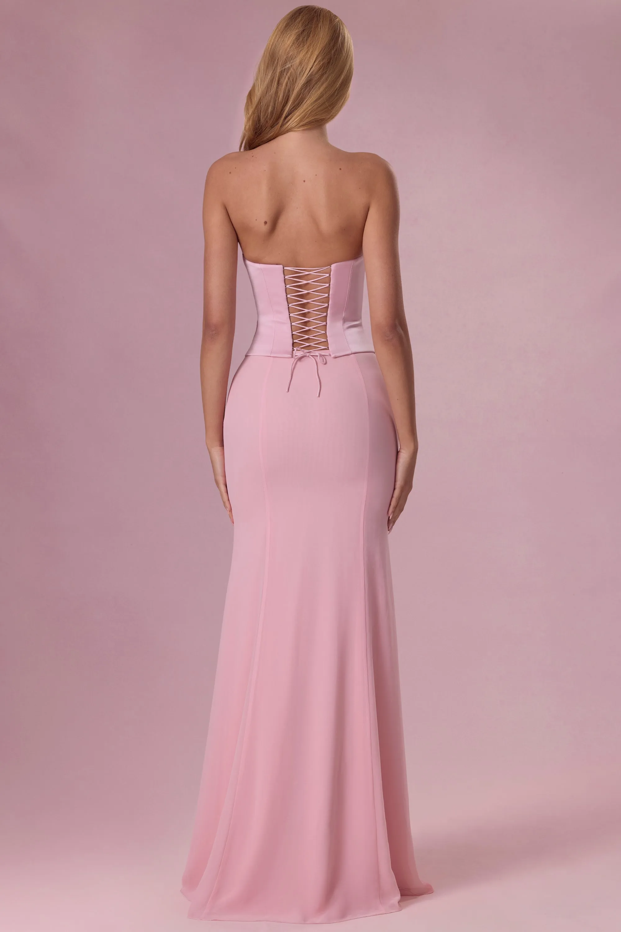 Satin Corset Bridesmaid Dress in Blush Pink sold by Oh Polly product image thumbnail 2