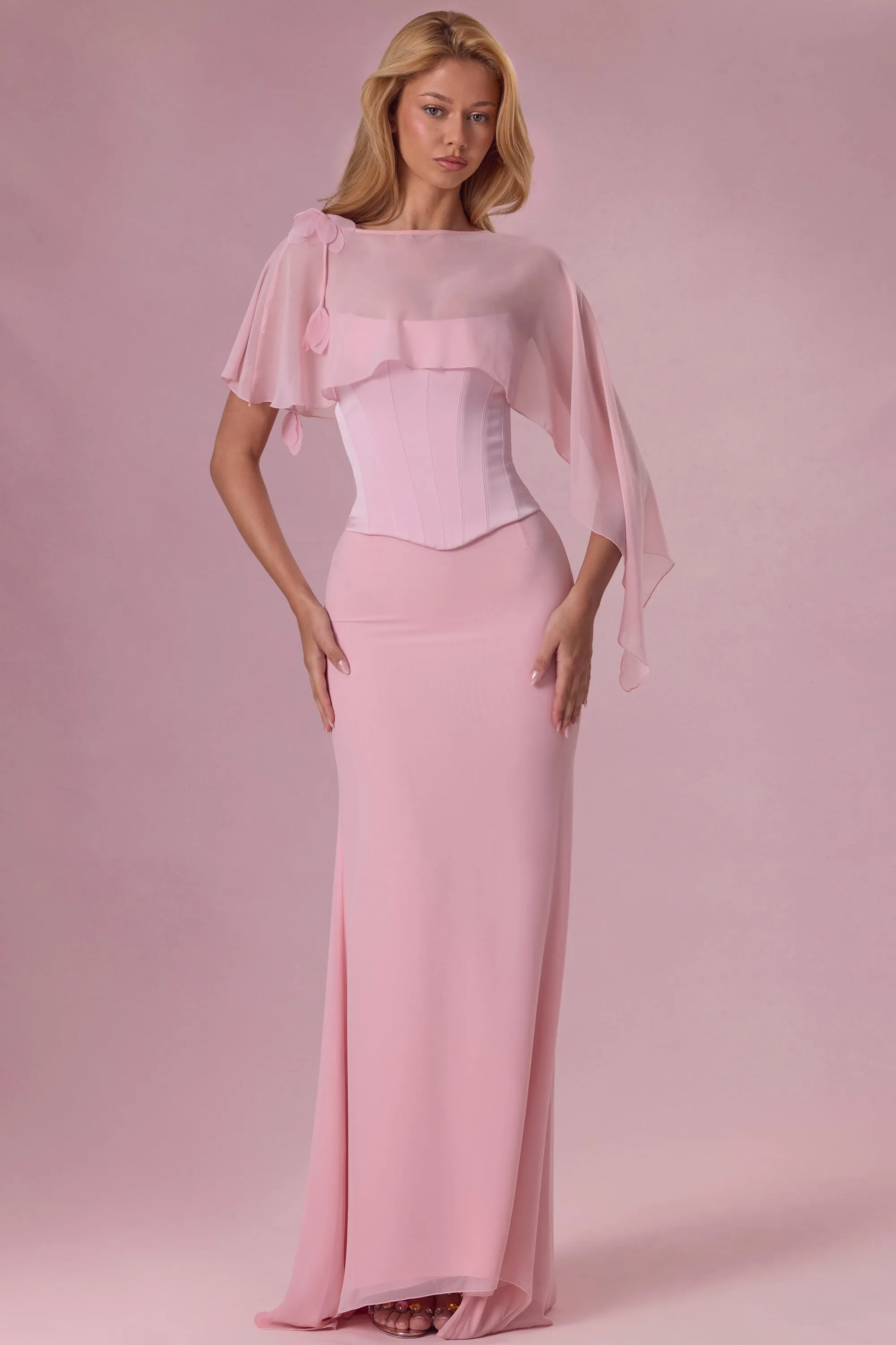 Satin Corset Bridesmaid Dress in Blush Pink sold by Oh Polly product image thumbnail 5