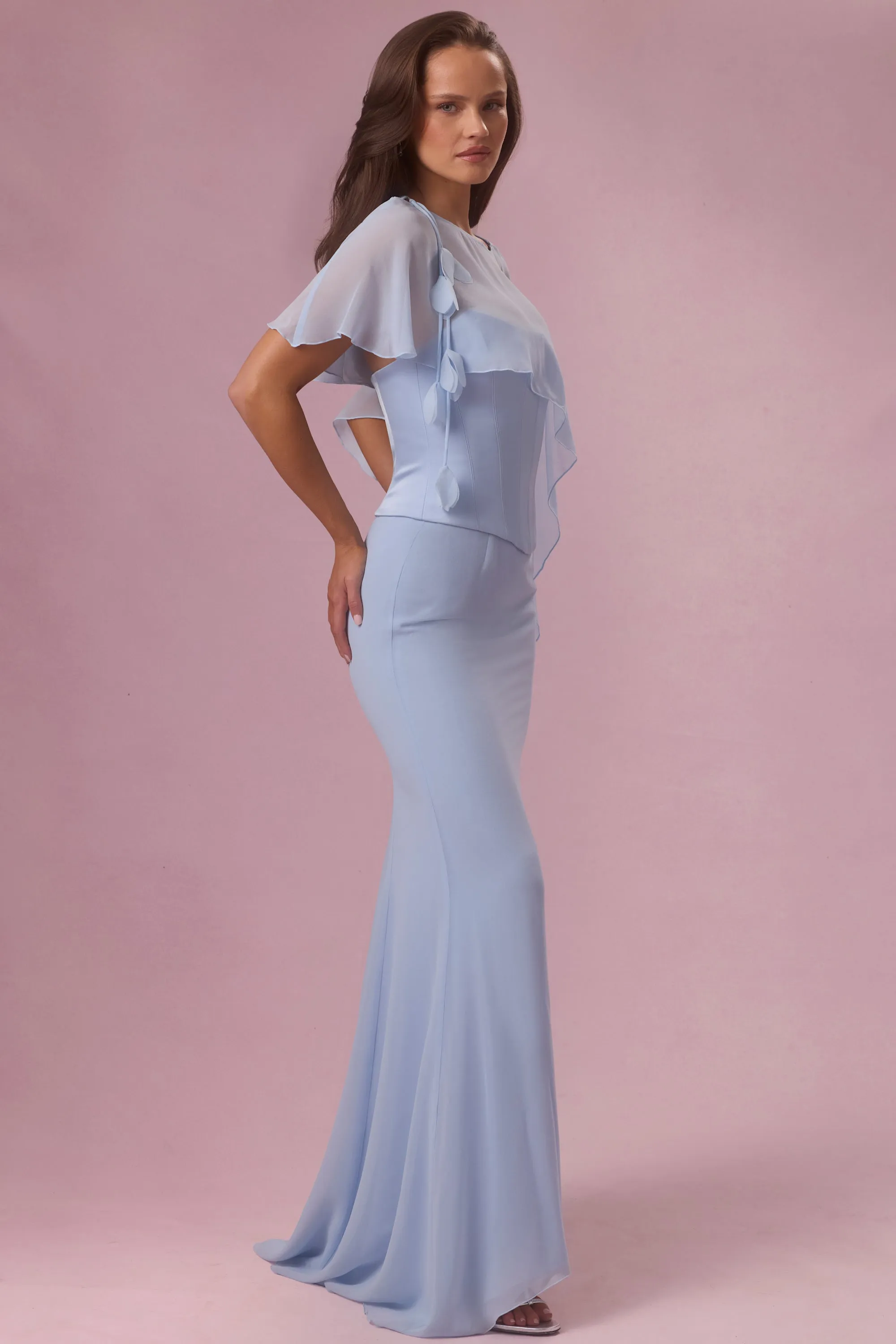 Chiffon Cape in Sky Blue sold by Oh Polly product image thumbnail 5