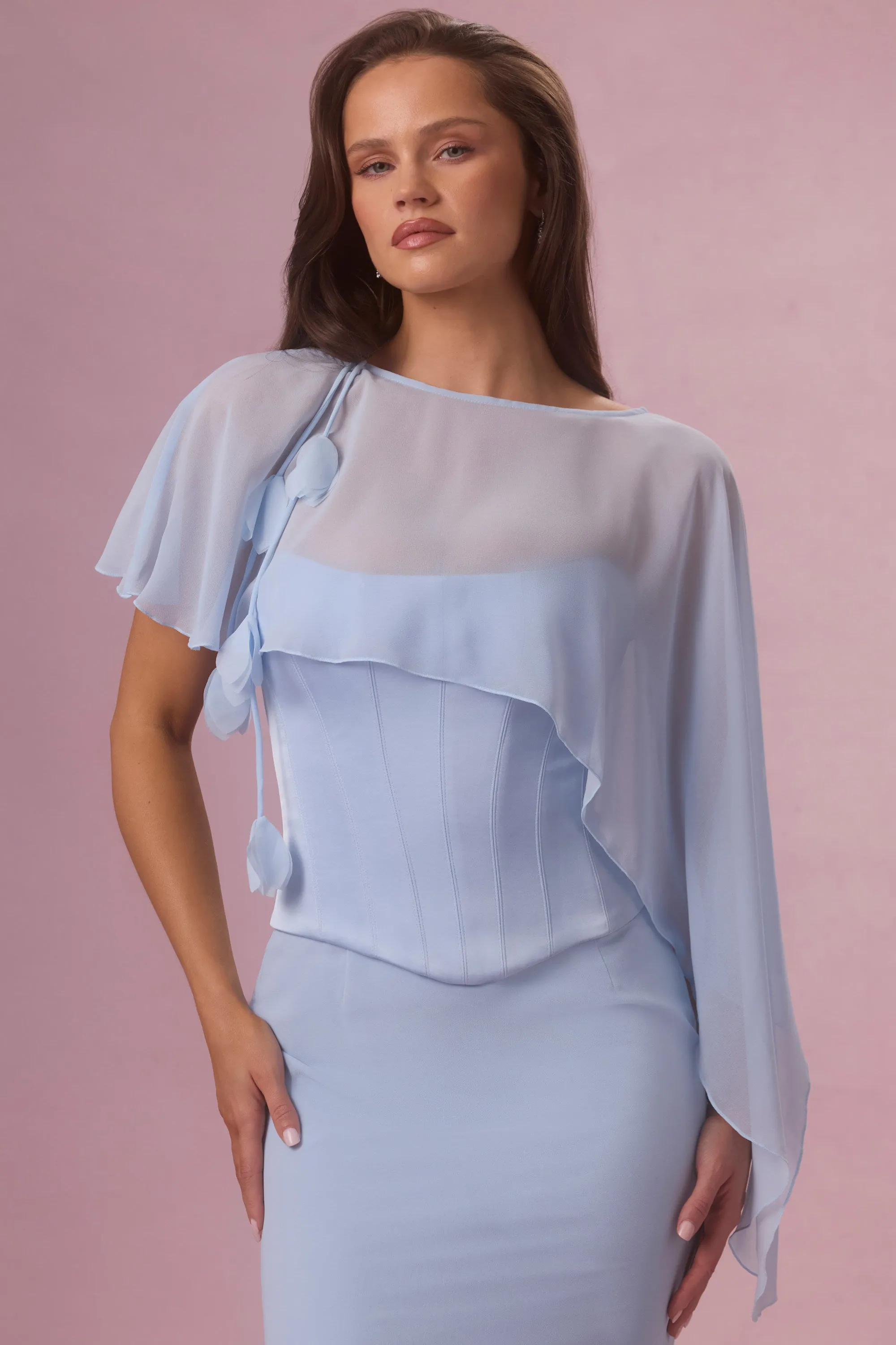 Chiffon Cape in Sky Blue sold by Oh Polly product image thumbnail 4