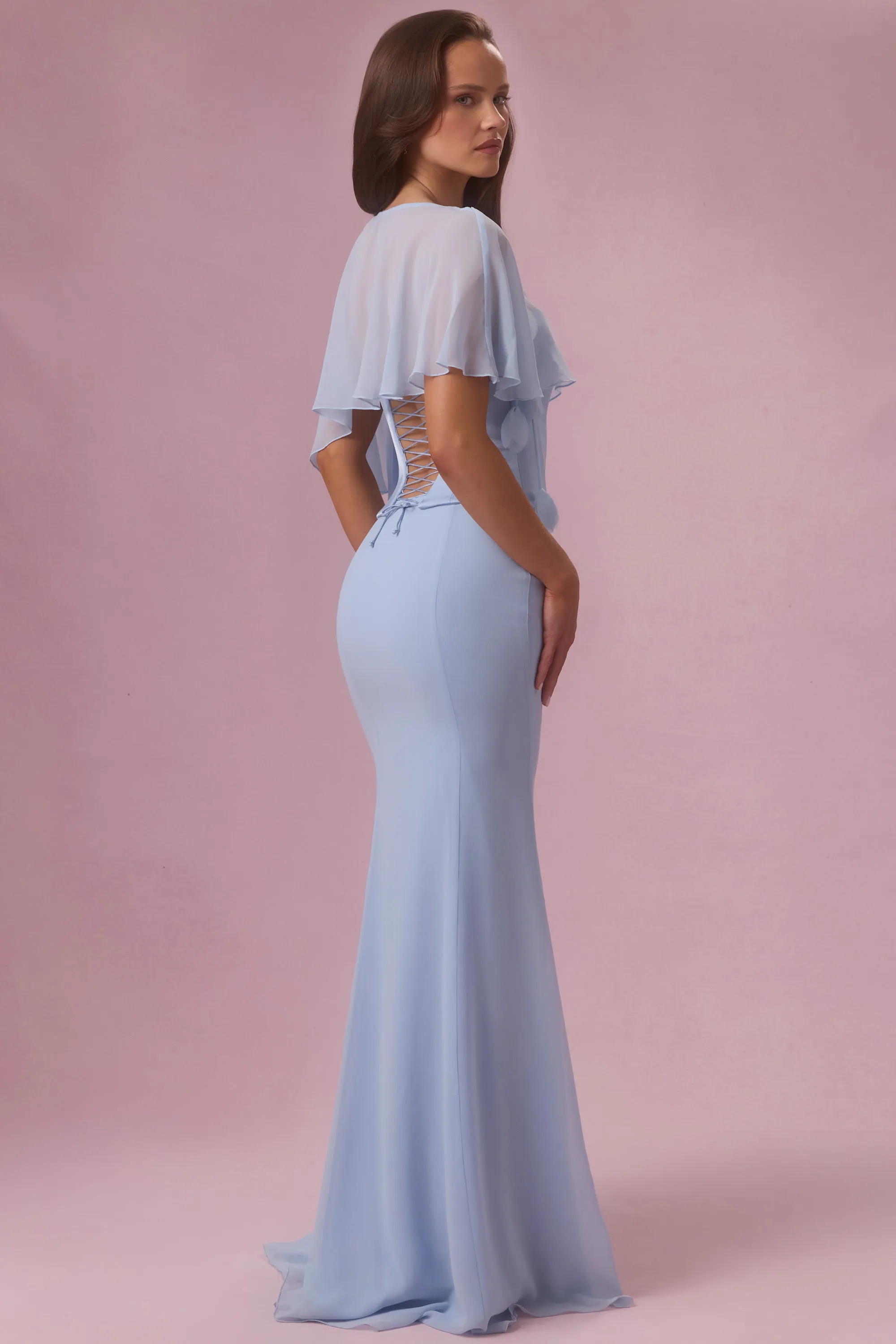 Chiffon Cape in Sky Blue sold by Oh Polly product image thumbnail 3