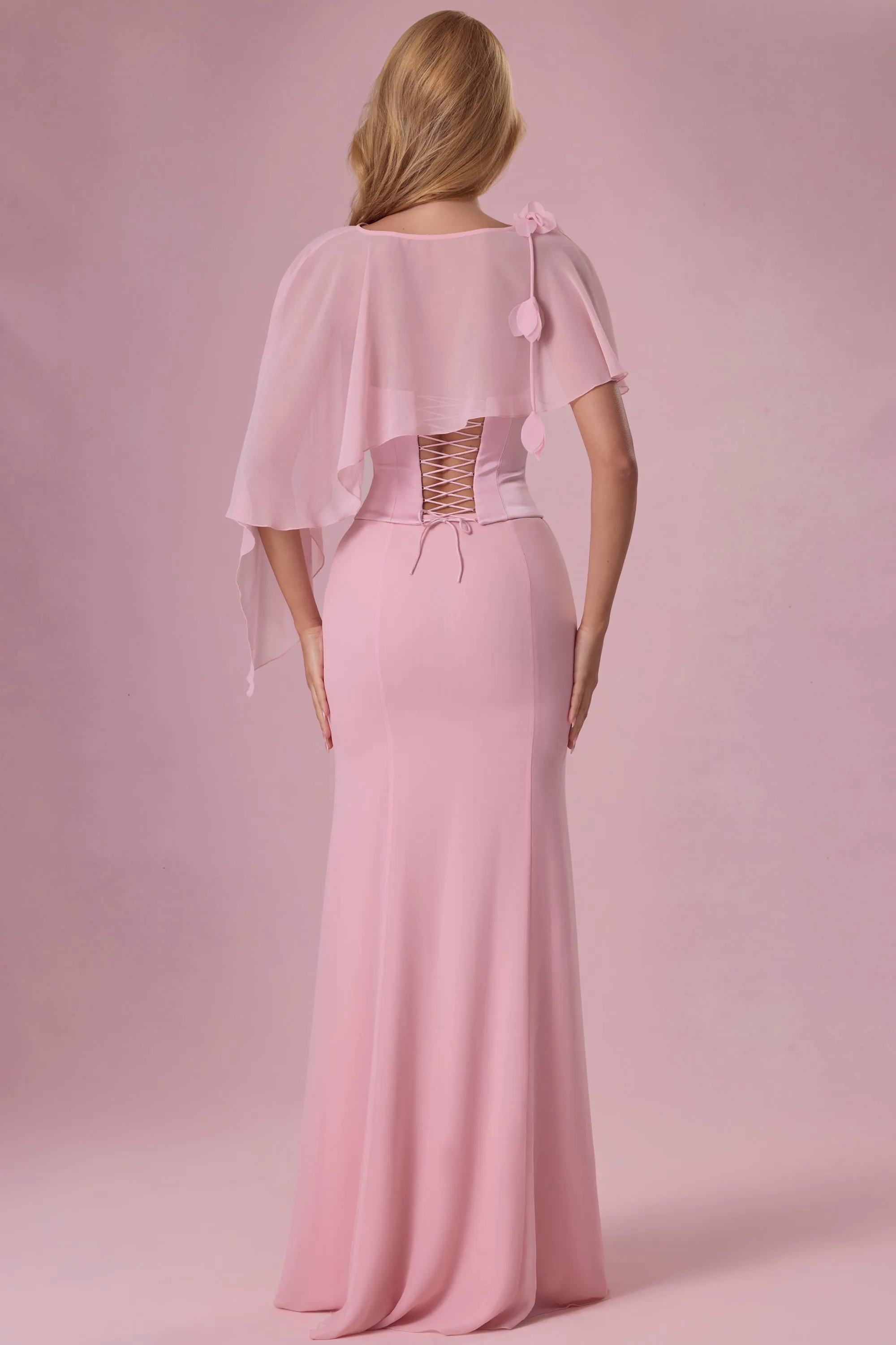 Chiffon Cape in Blush Pink sold by Oh Polly product image thumbnail 2