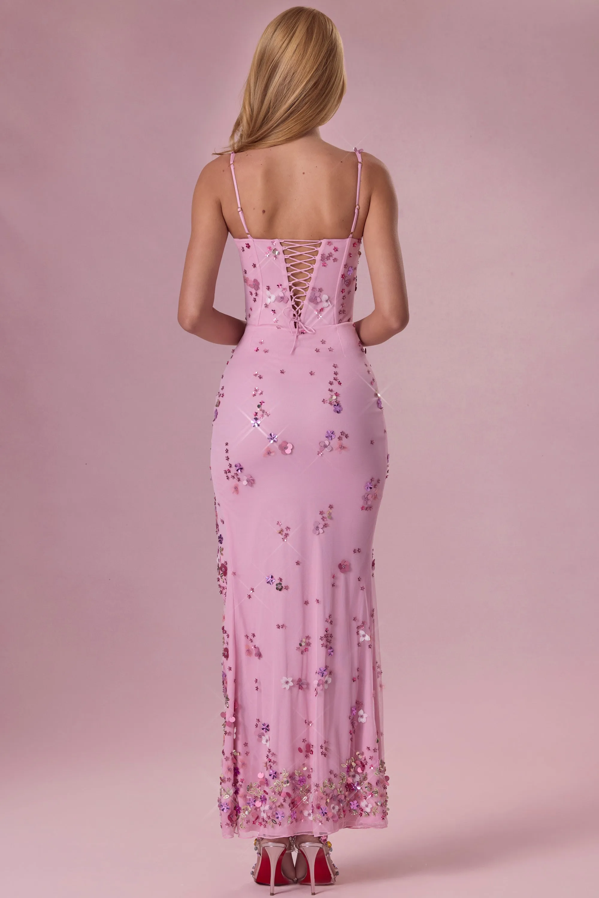 Embellished Corset Maxi Dress in Candyfloss Pink sold by Oh Polly product image thumbnail 2