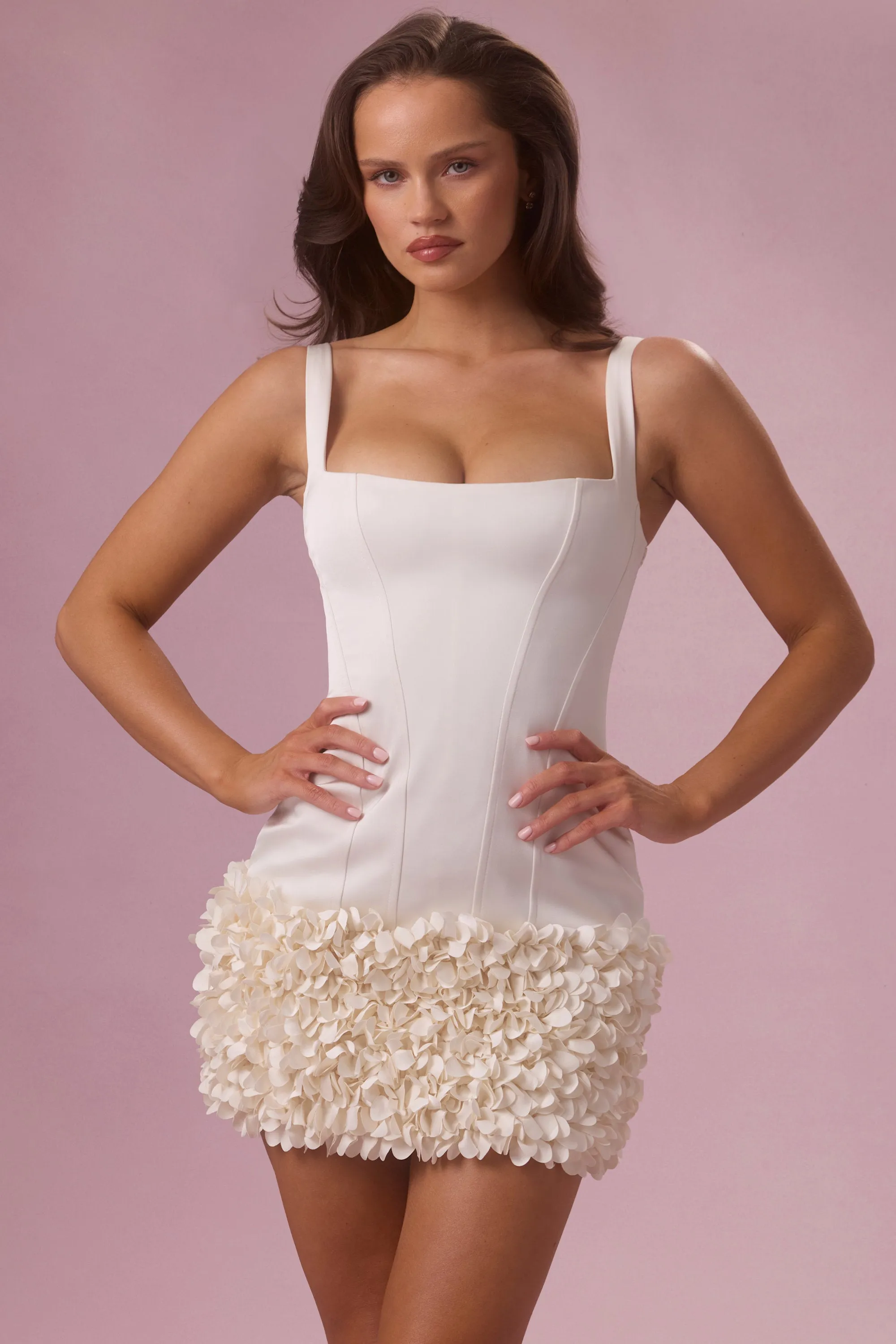 Premium Satin Mini Dress in Ivory sold by Oh Polly product image thumbnail 5