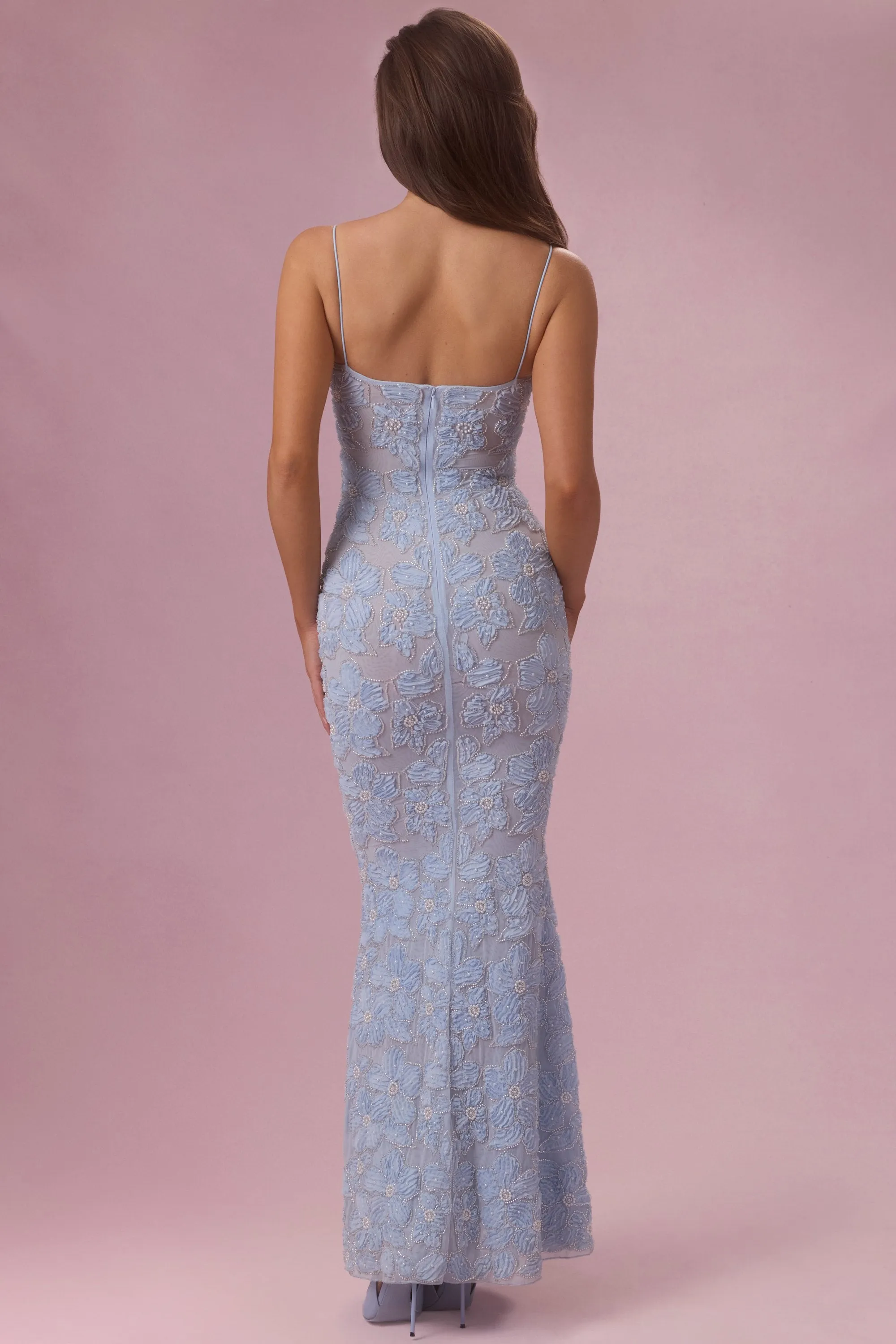 Embellished Square Neck Maxi Dress in Sky Blue sold by Oh Polly product image thumbnail 3