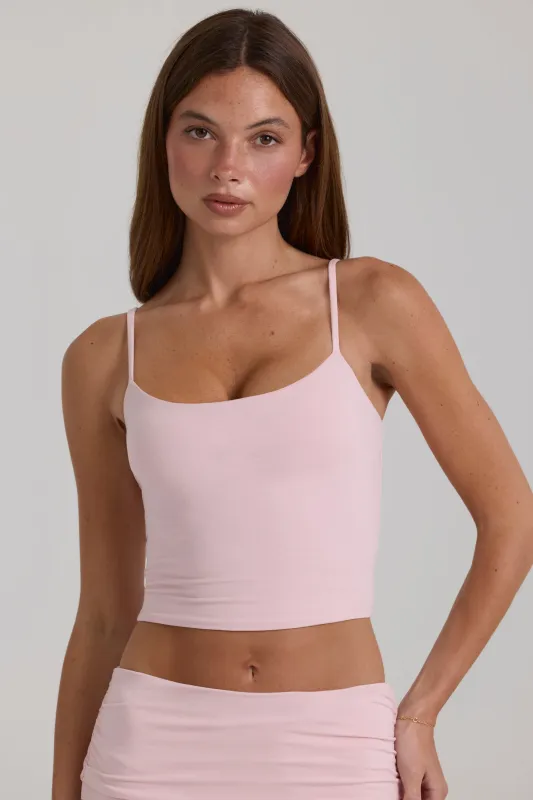 Modal Cropped Tank Top in Blush made by Bo + Tee