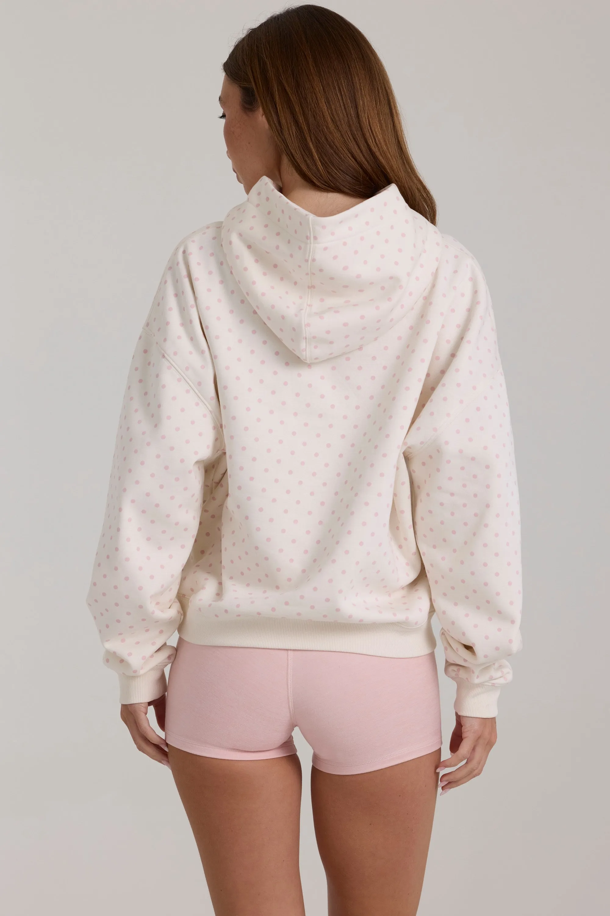 Oversized Applique Hoodie in Ivory Polka Dot sold by Oh Polly product image thumbnail 2