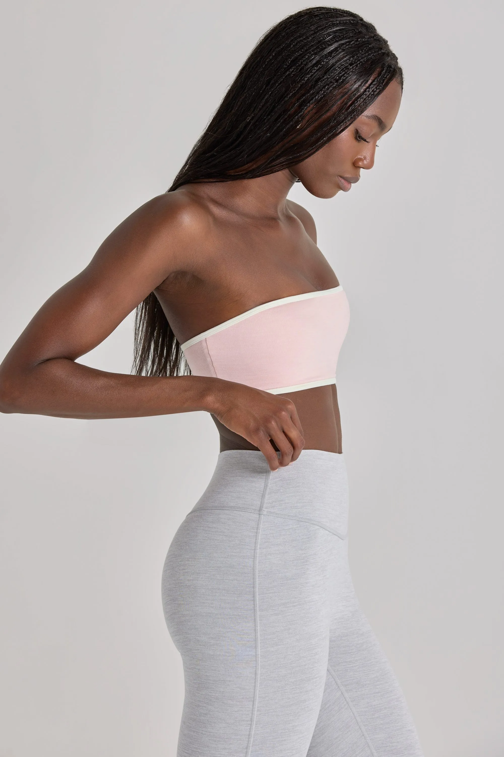 Soft Active Bandeau Sports Bra in Blush Marl sold by Oh Polly product image thumbnail 3