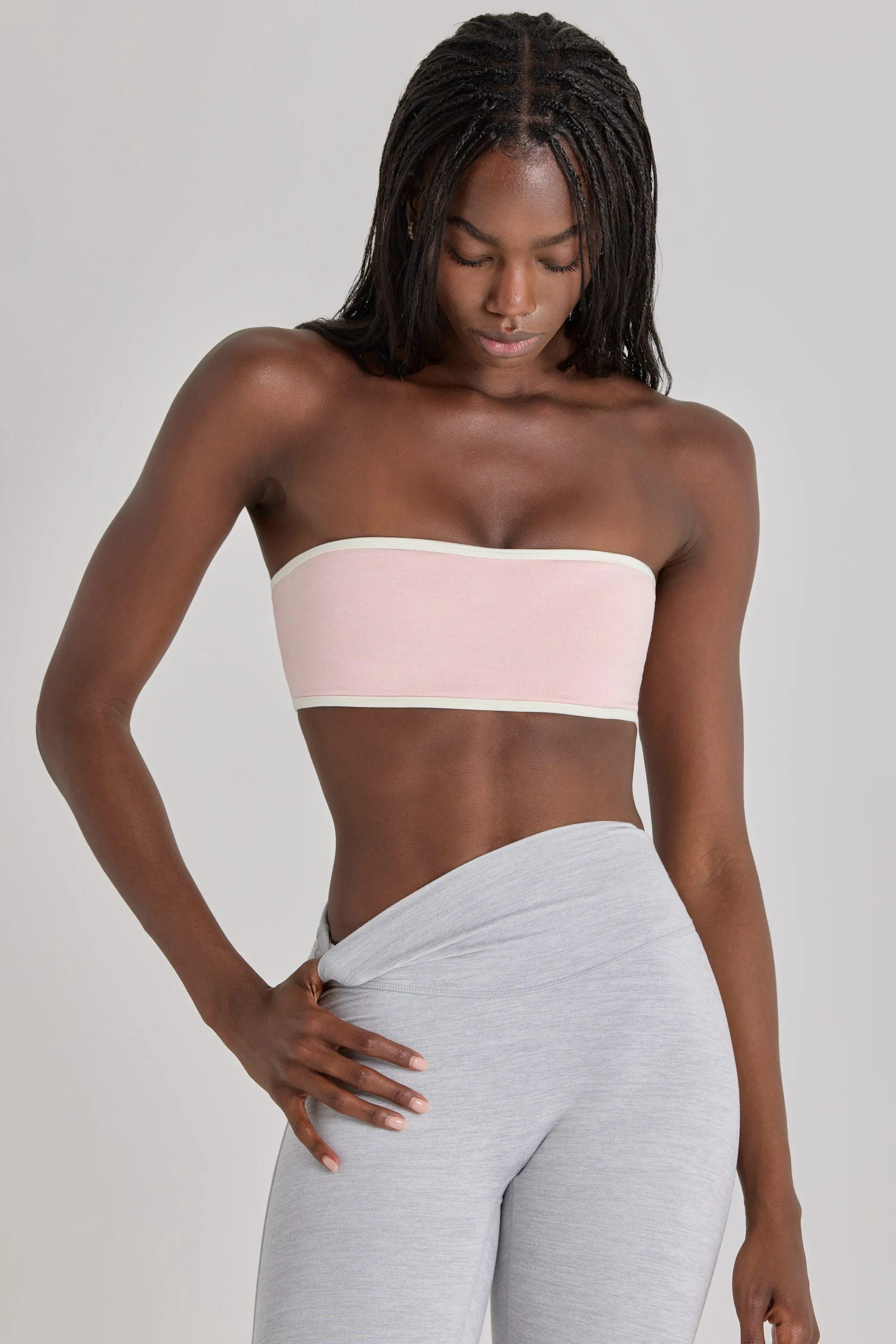 Soft Active Bandeau Sports Bra in Blush Marl sold by Oh Polly product image thumbnail 5
