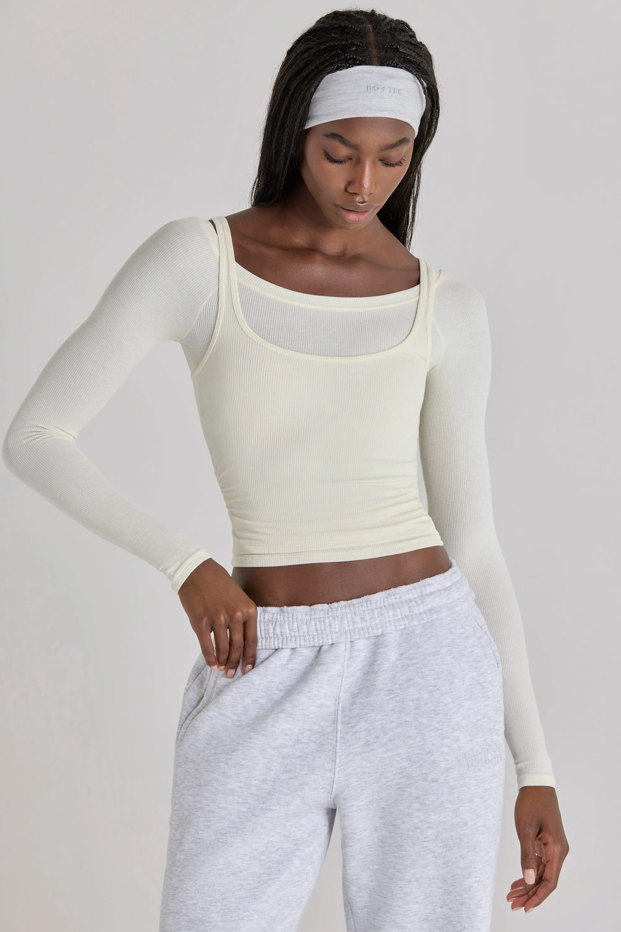 Modal Layered Top in Ivory sold by Oh Polly