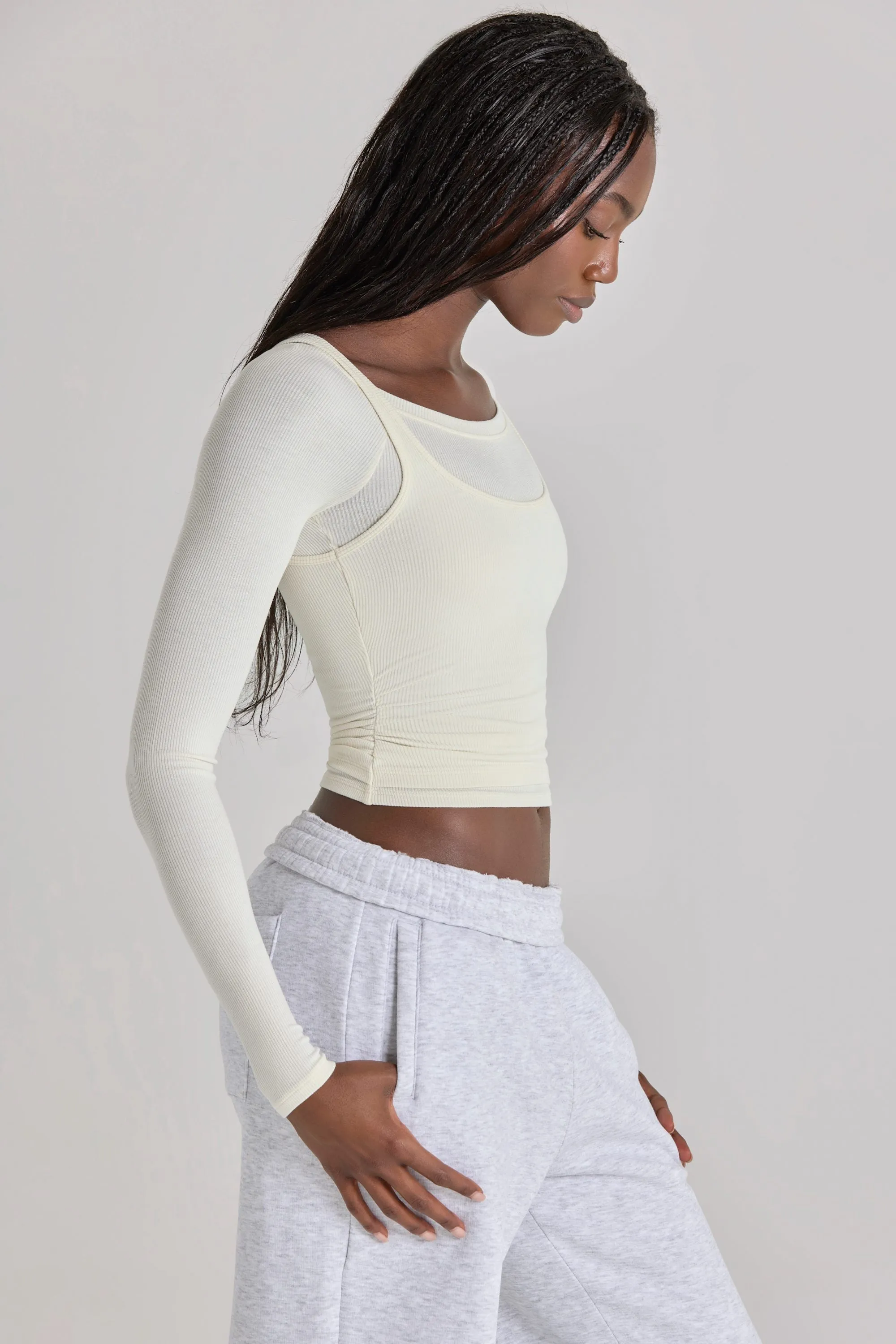 Modal Layered Top in Ivory sold by Oh Polly product image thumbnail 3