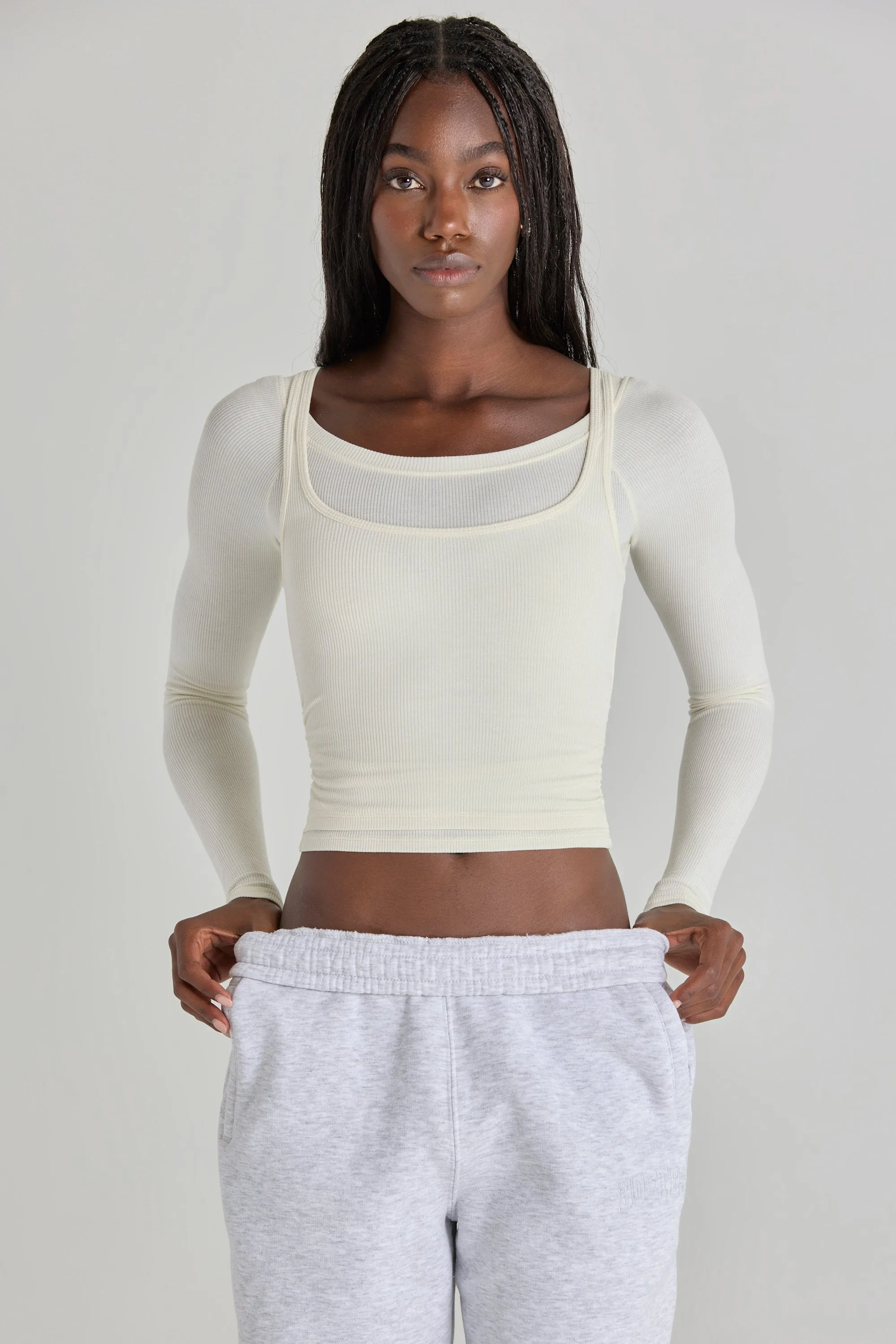 Modal Layered Top in Ivory sold by Oh Polly product image thumbnail 5