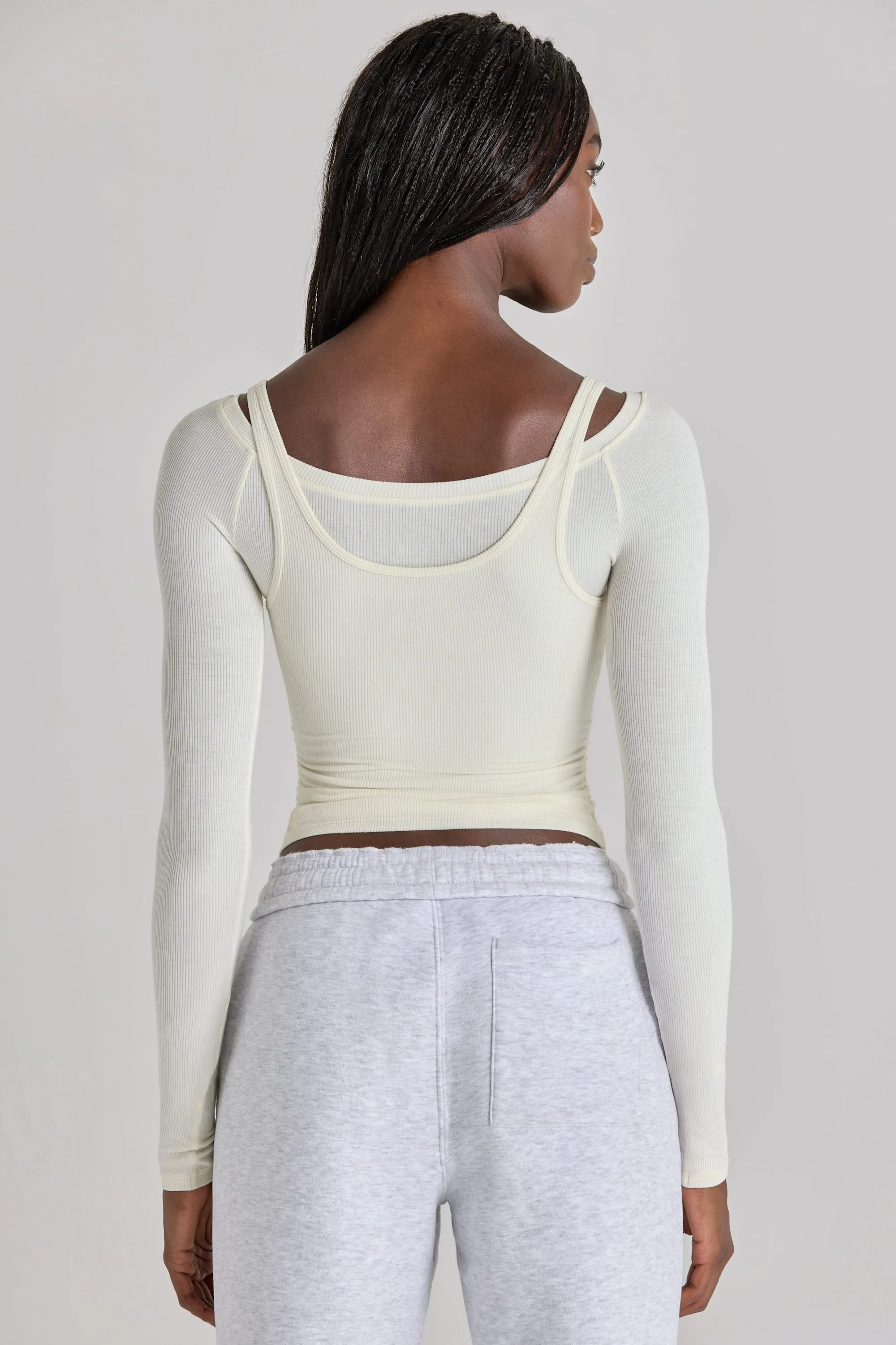 Modal Layered Top in Ivory sold by Oh Polly product image thumbnail 2