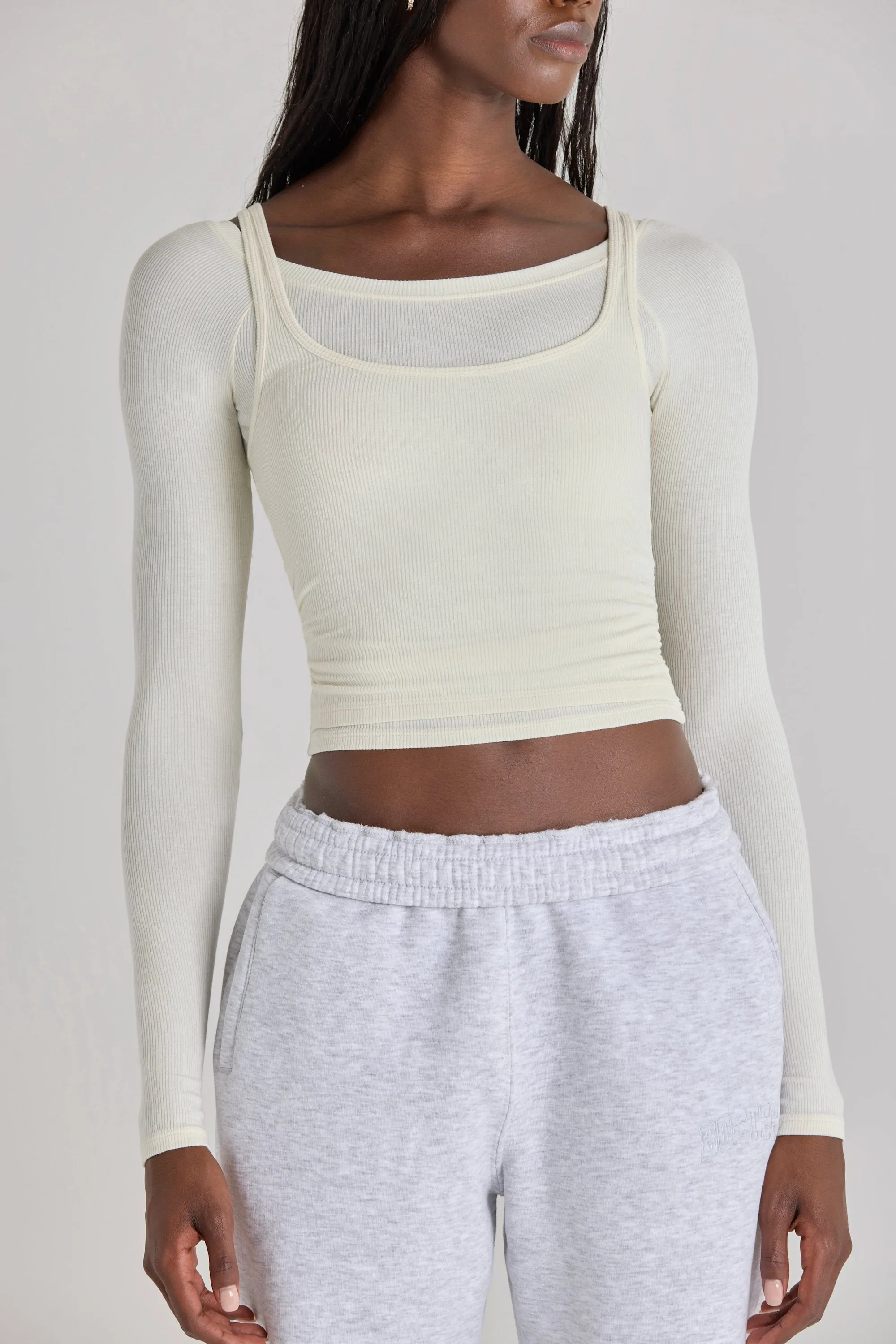 Modal Layered Top in Ivory sold by Oh Polly product image thumbnail 4