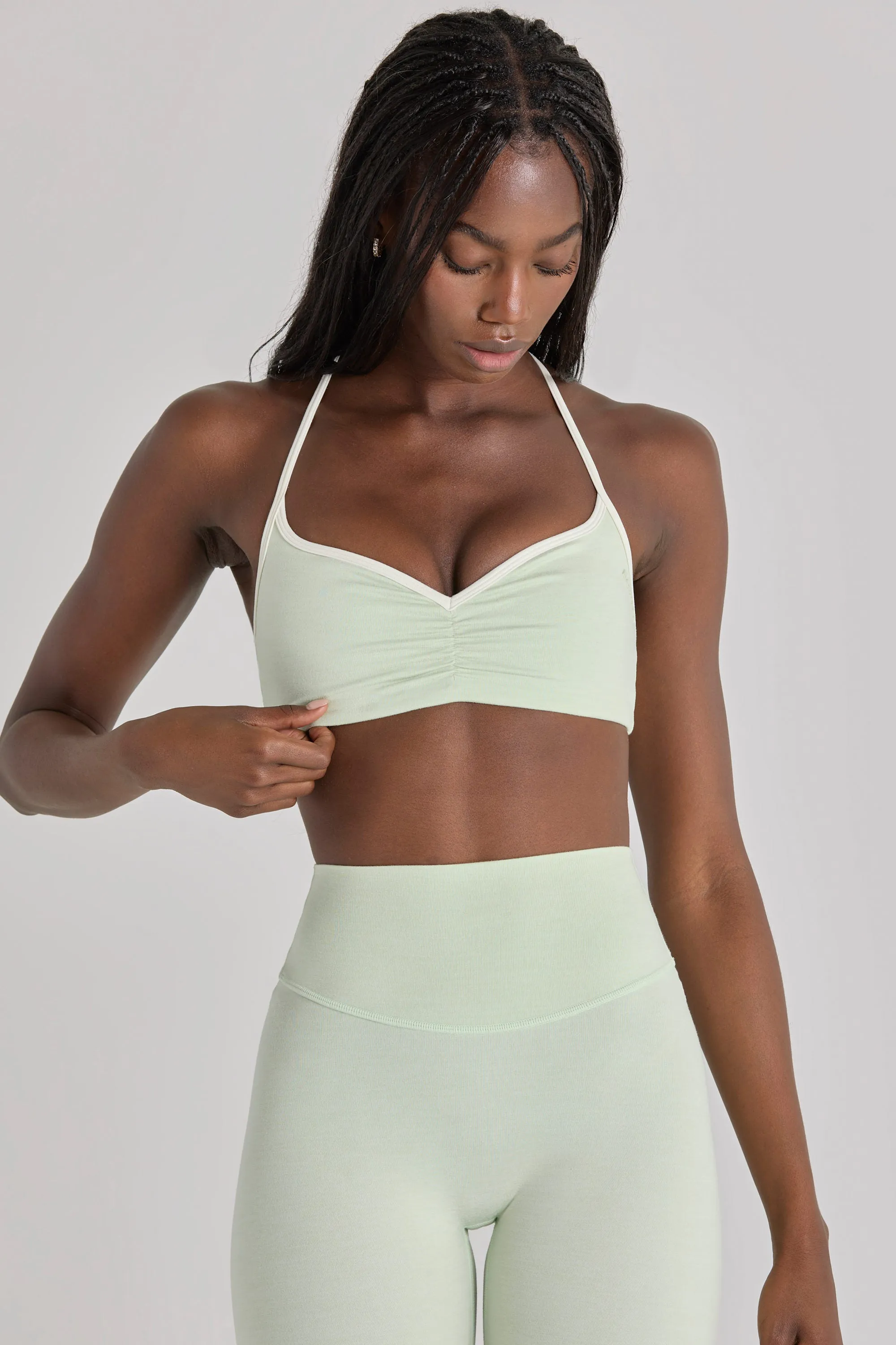 Soft Active Sports Bra in Sage Marl sold by Oh Polly product image thumbnail 2
