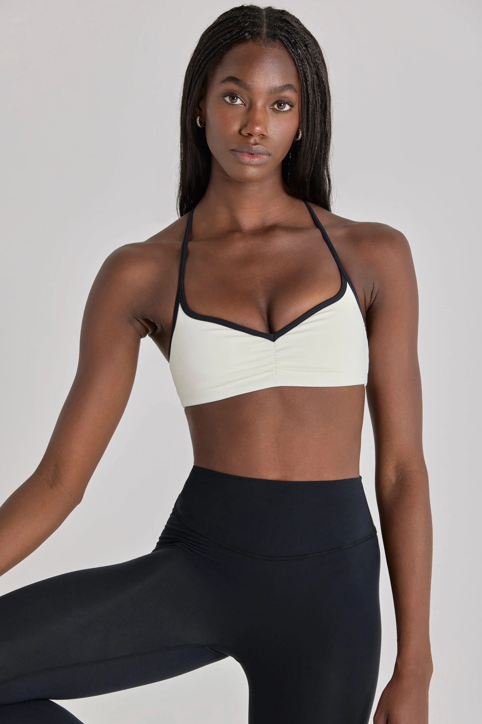 Soft Active Sports Bra in Ivory sold by Oh Polly