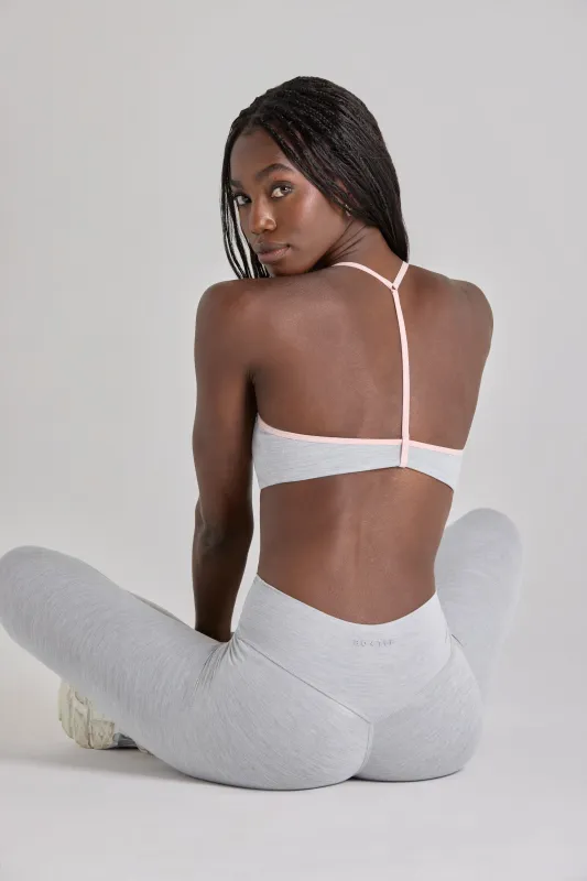 Soft Active Sports Bra in Grey Marl made by Bo + Tee